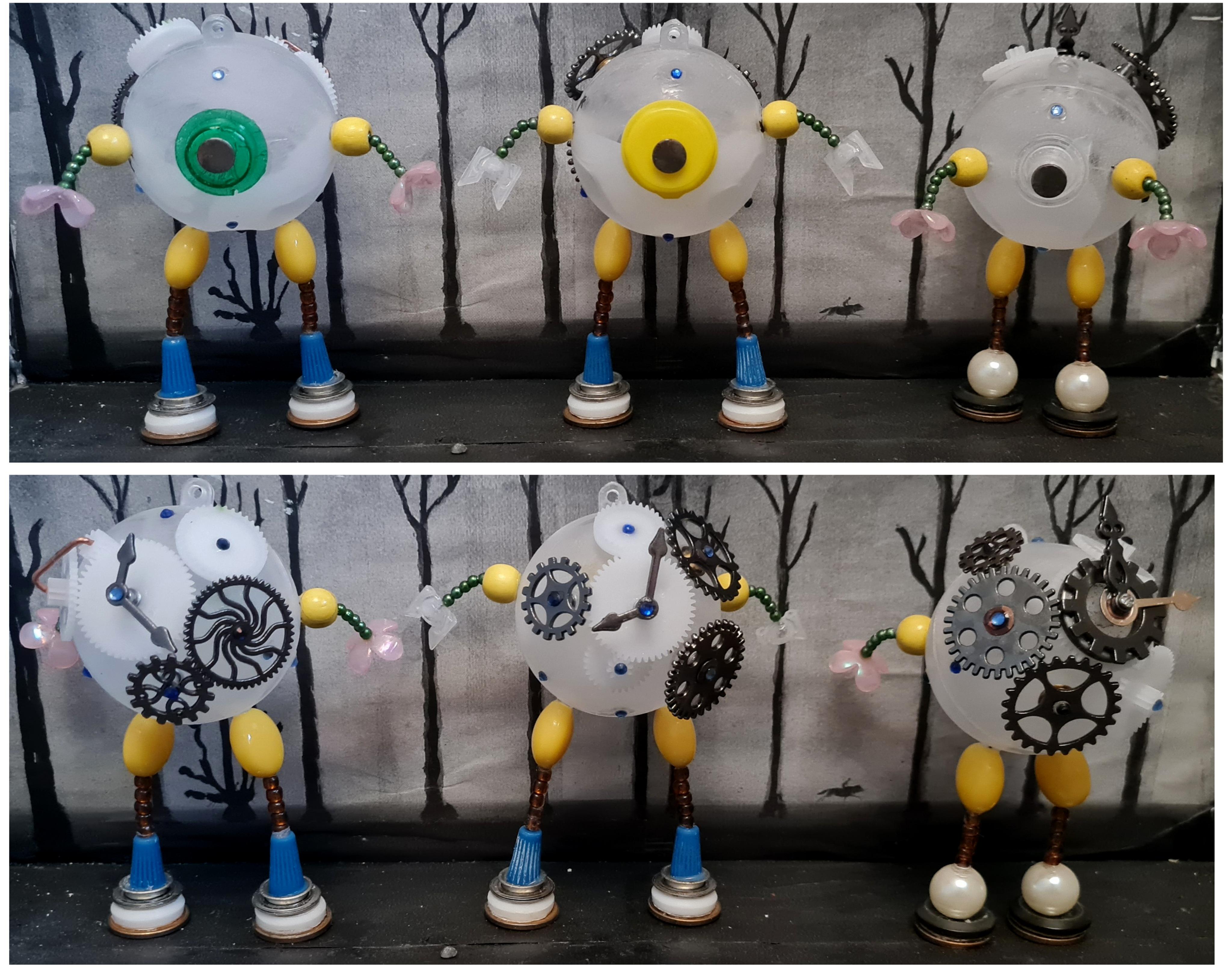 Beads, Bots, Buttons, Christmas Decoration, Christmas Ornaments, Clockwork, Do-it-yourself, Gears, Gift, Modron, New Year, Robot, Scratch Build, Work In Progress