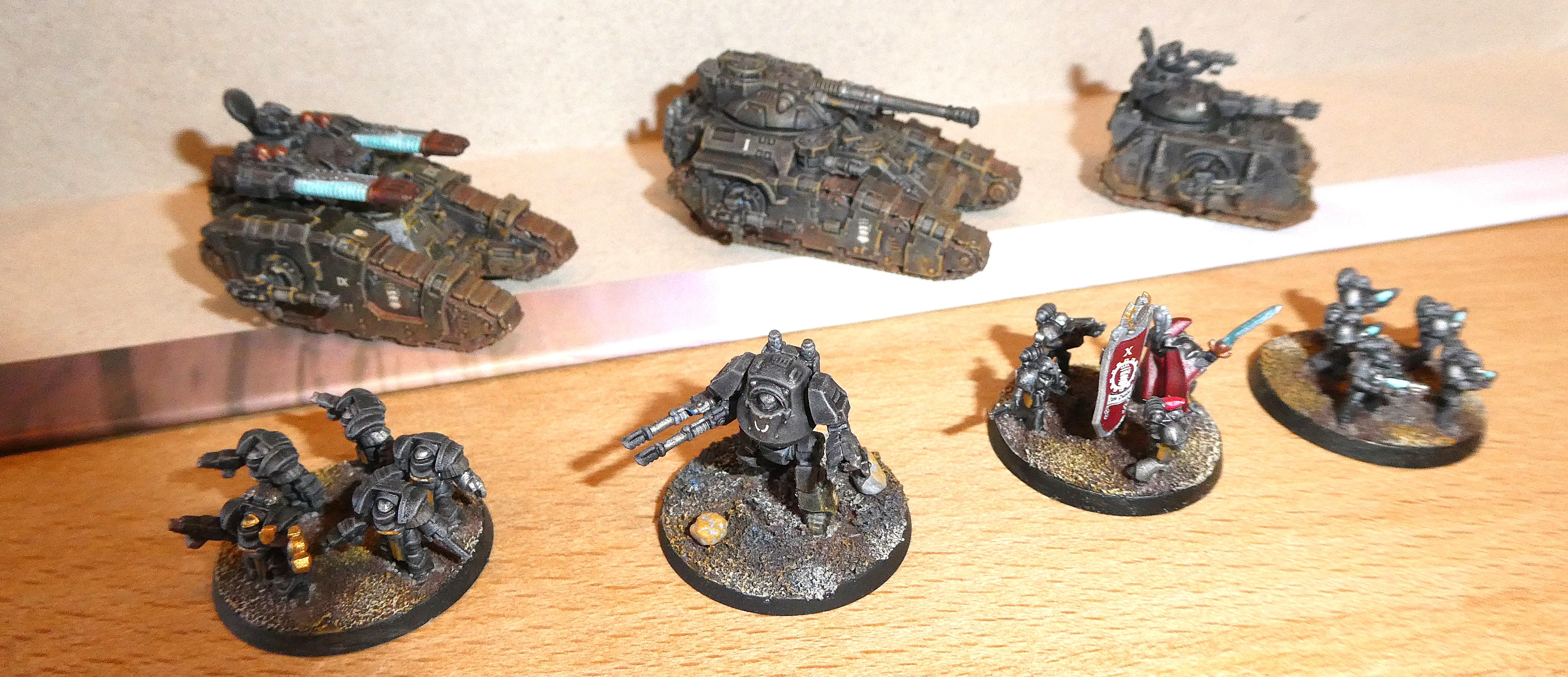 Command Squad, Contemptor Dreadnought, Iron Hands, Kratos, Predator, Sicaran, Space Marines, Support Squad, Terminator Armor, Thunderhawk