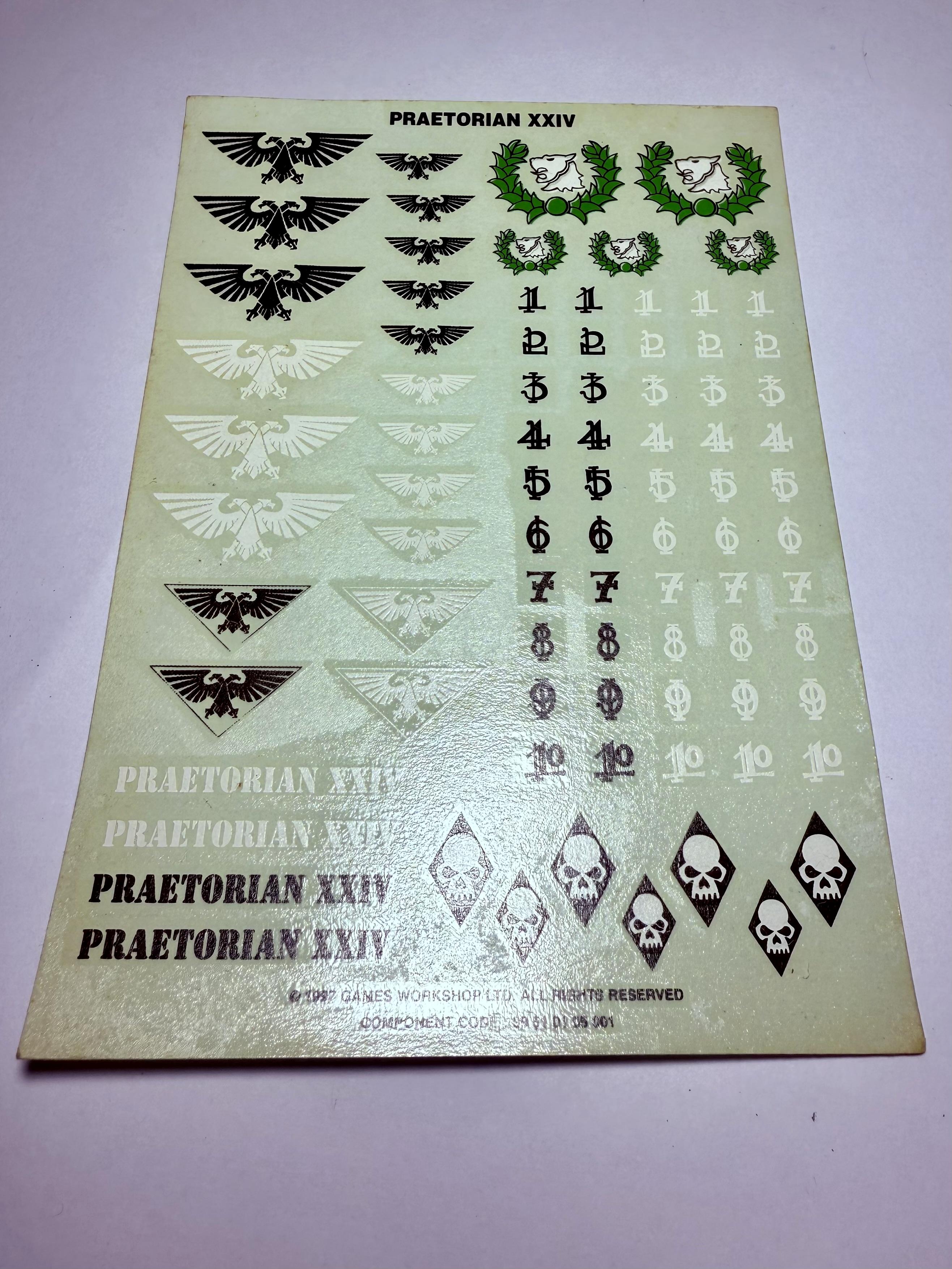Praetorians, Transfer Sheet