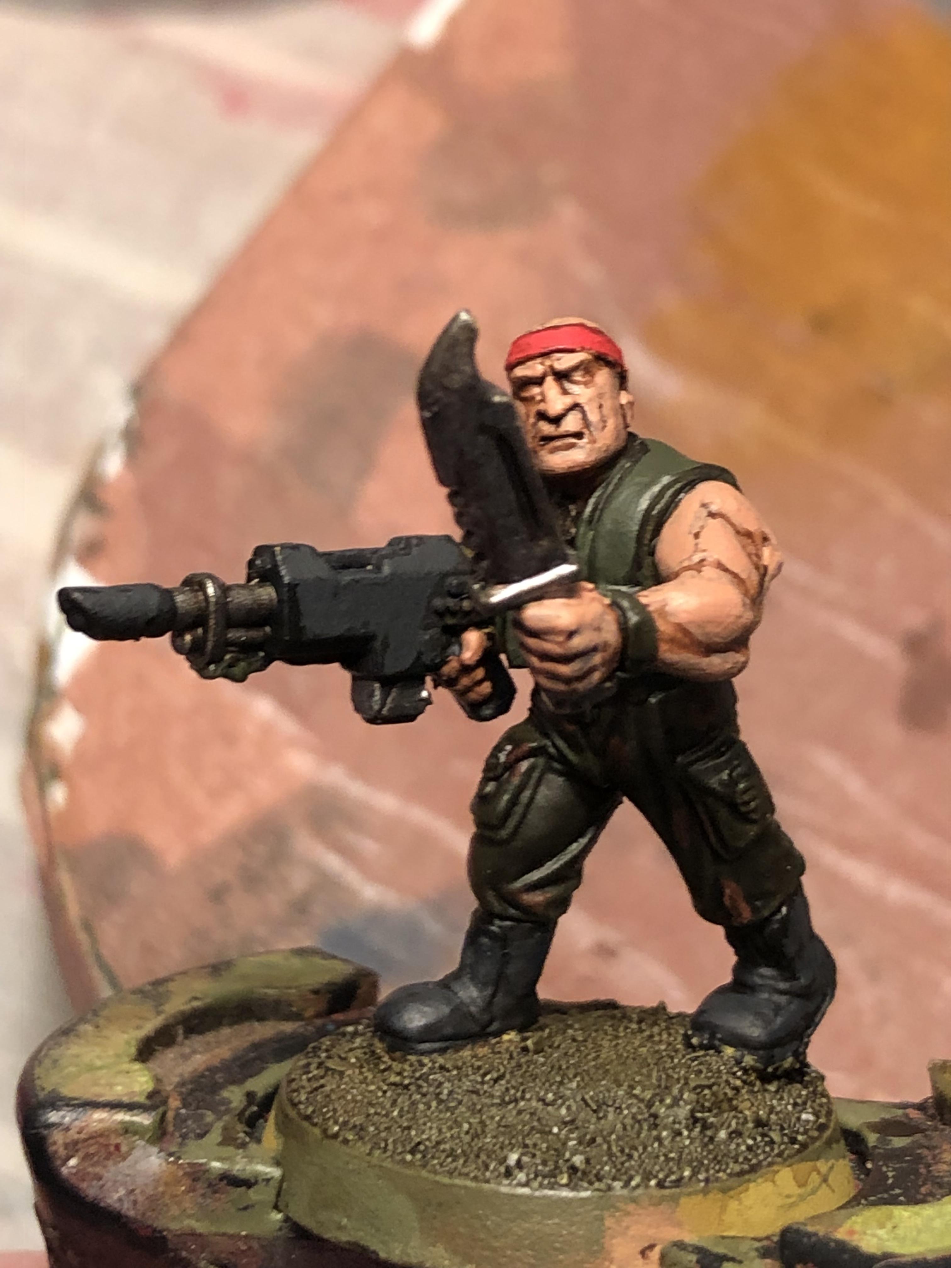 Astra Militarum, Bandana, Camouflage, Catachan, Catachan Jungle Fighters, Imperial Guard, Jungle, Knife, Retro