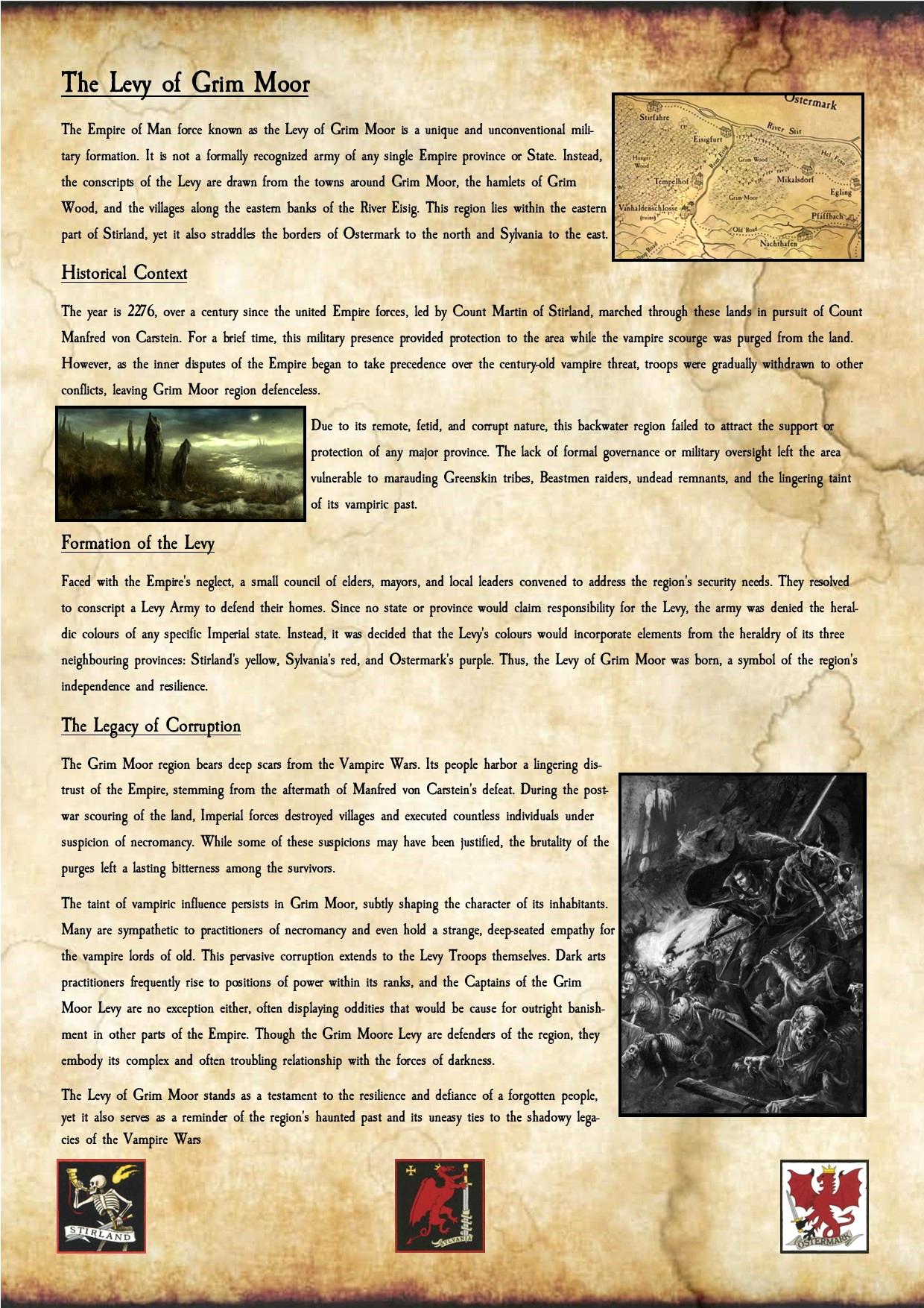 Empire Of Man Sylvania Army, Empire Sylvania Army, The Levy Of Grim Moor