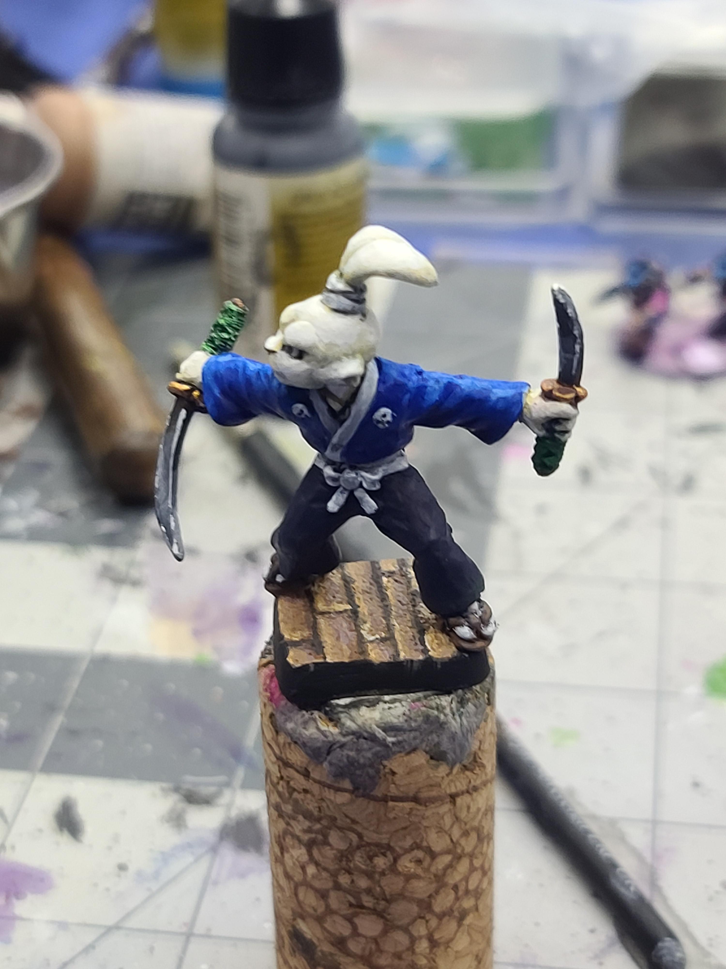 Dark Age Miniatures, Metal, Painted Base, Rabbit, Samurai, Usagi, Usagi Yojimbo