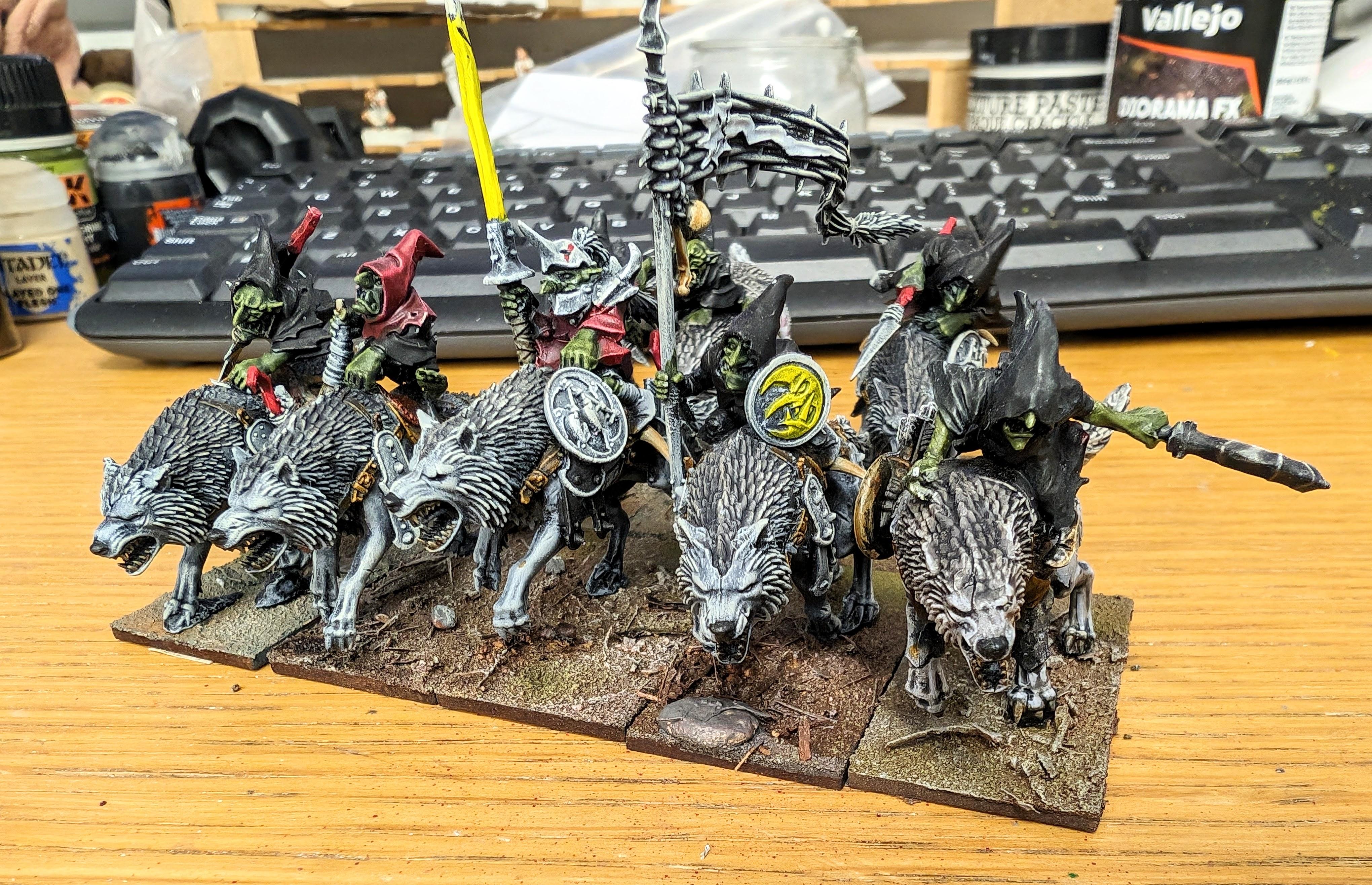 WIP Night Goblin wolves