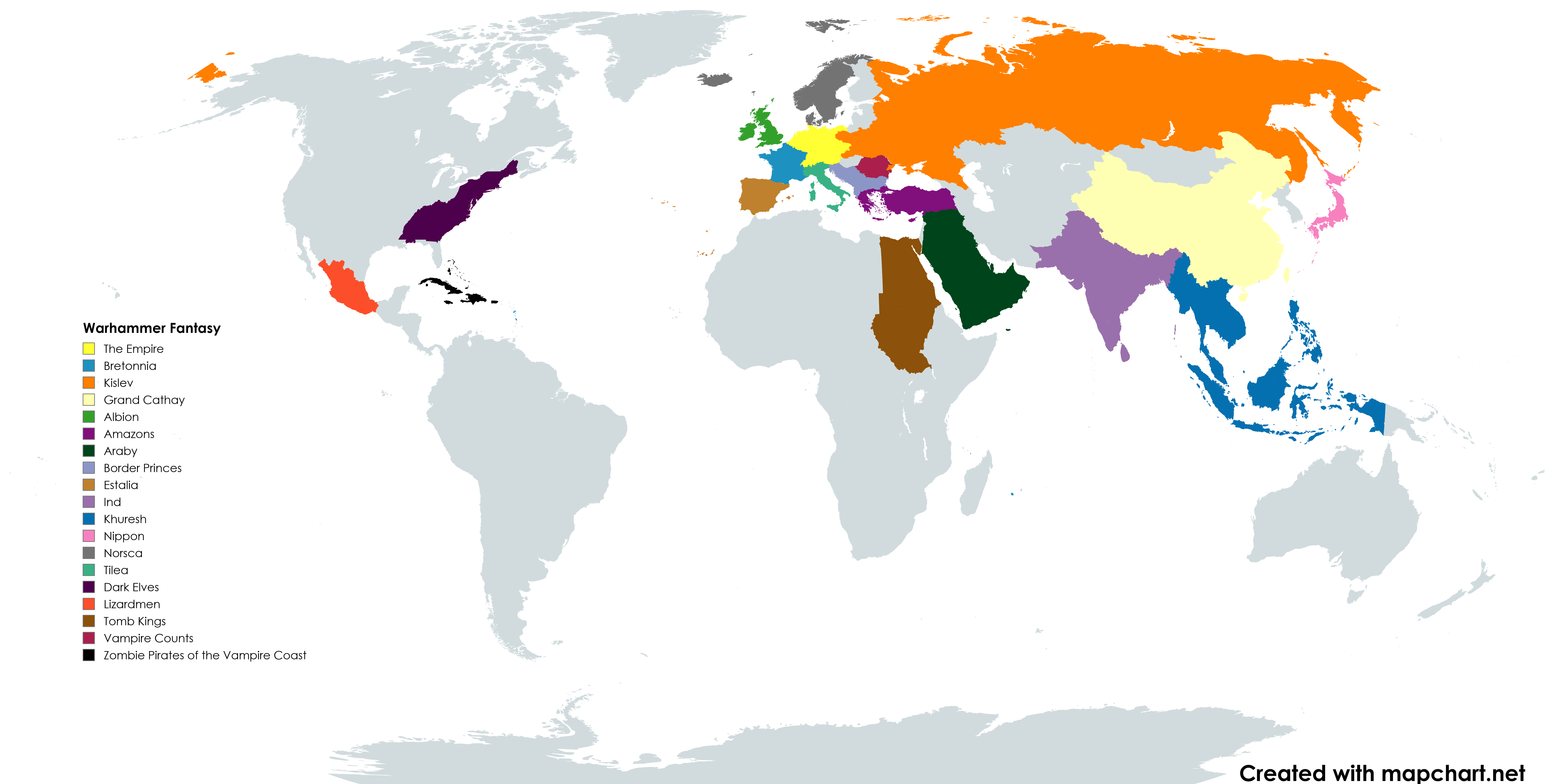 Exactly as the title says, a map of the WHFB factions in a prototype state. 