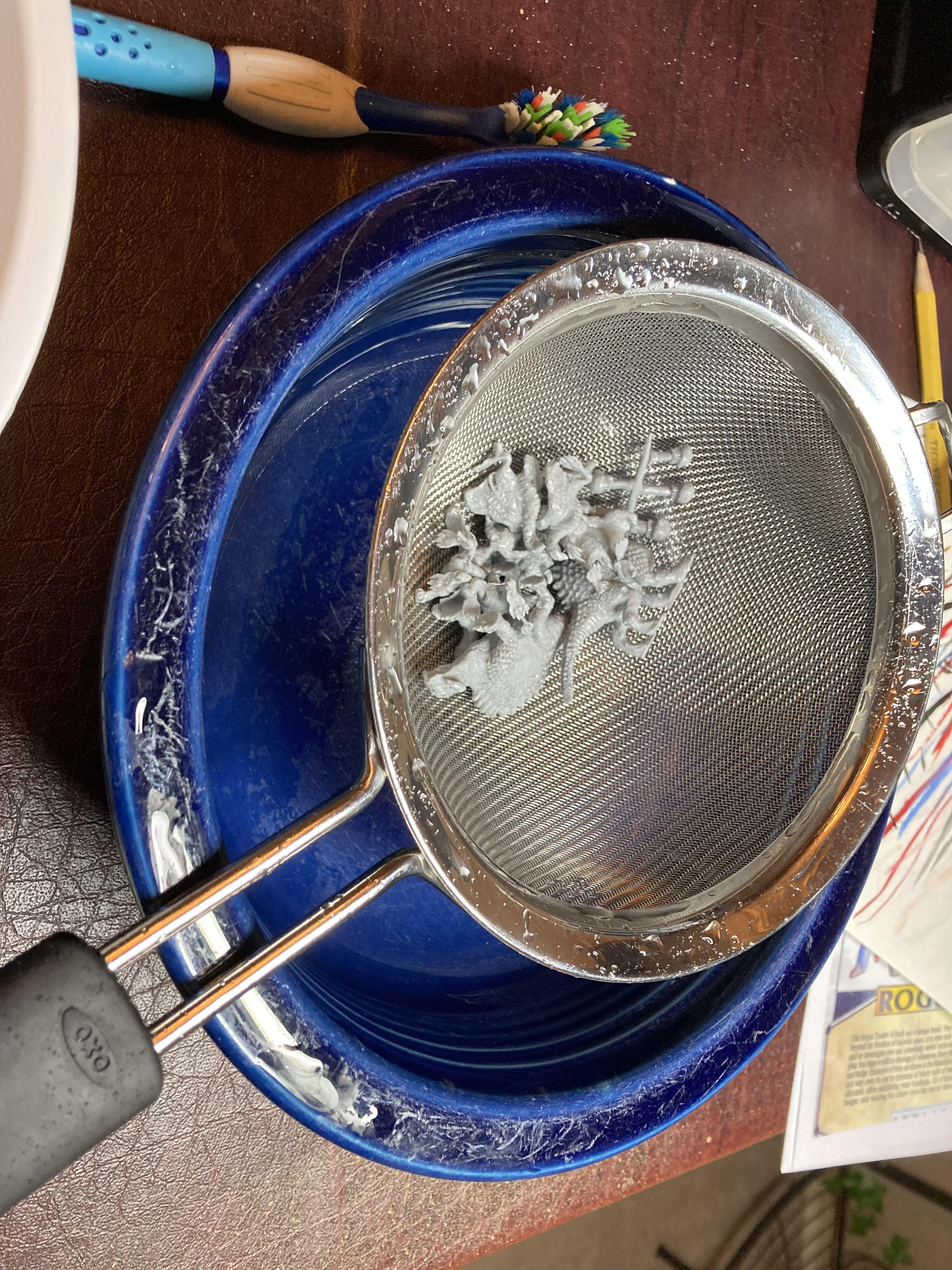 Resin miniatures washed