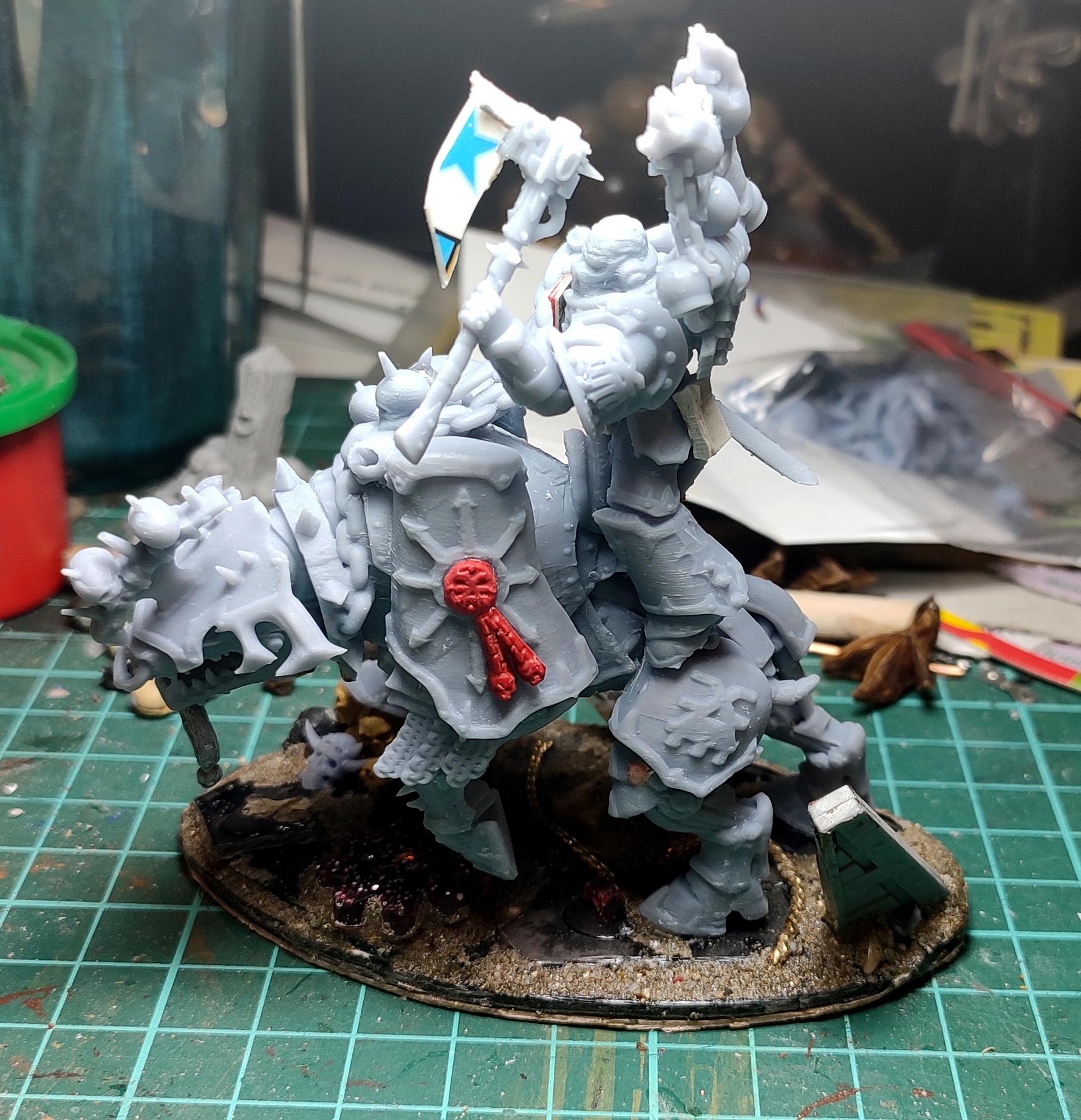 3d Print, Berserk, Berserkers, Berzerk, Berzerker, Blood For The Blood God, Cavalry, Chaos, Chaos Space Marines, Conversion, Heresy, Heretic Astartes, Juggernaut, Khorne, Power Axe, Putty, Skulls For Skull Throne, Traitor Legions, Trophy, Warhammer 40,000, Work In Progress, World Eaters