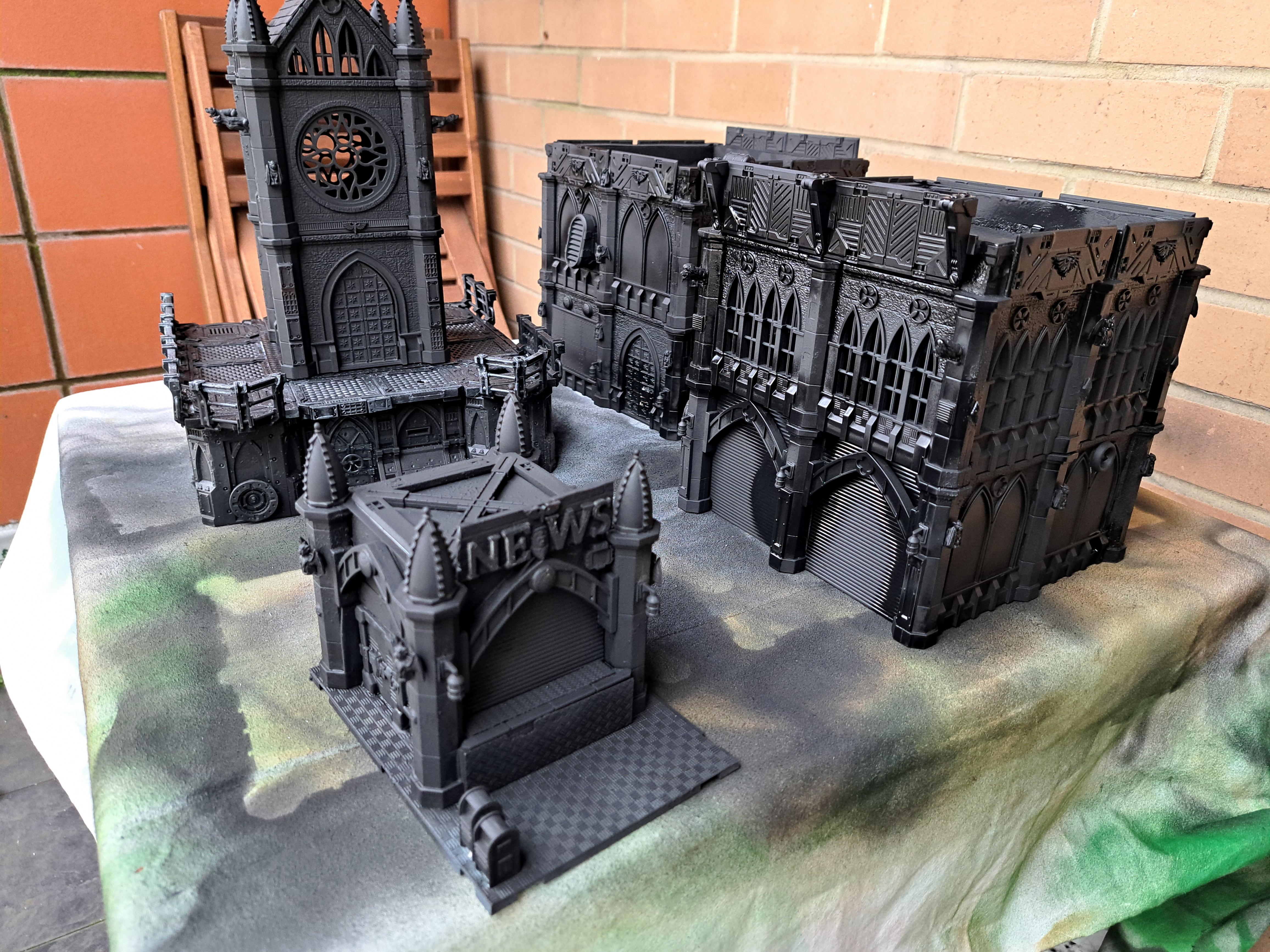 Buildings, City, Kiosk, Statue, Terrain, Warhammer 40,000, Work In Progress