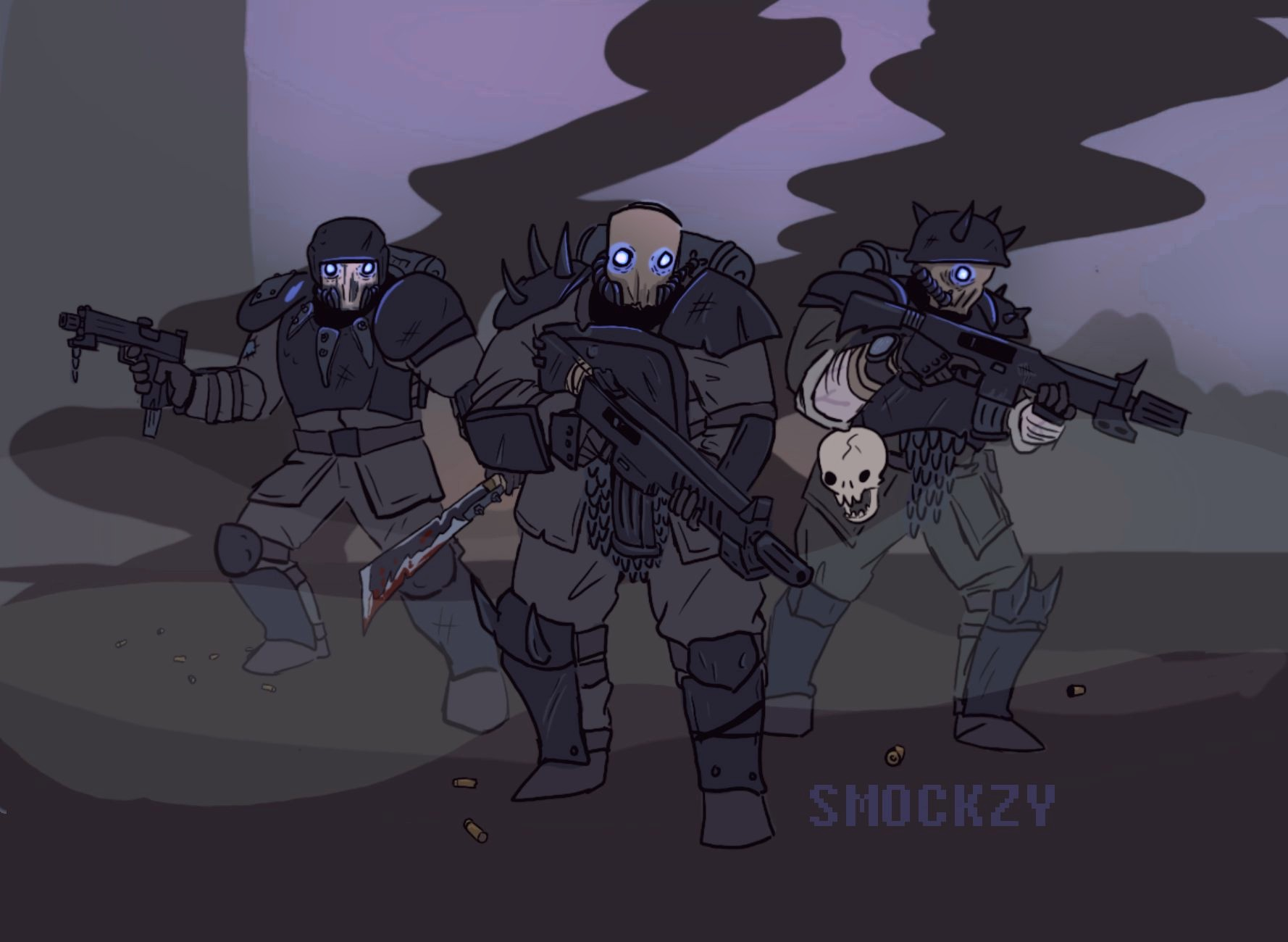 Chaos, Chaos Cultists, Drawing, Khorne, Renegade Militia, Slaanesh, Traitor Guard