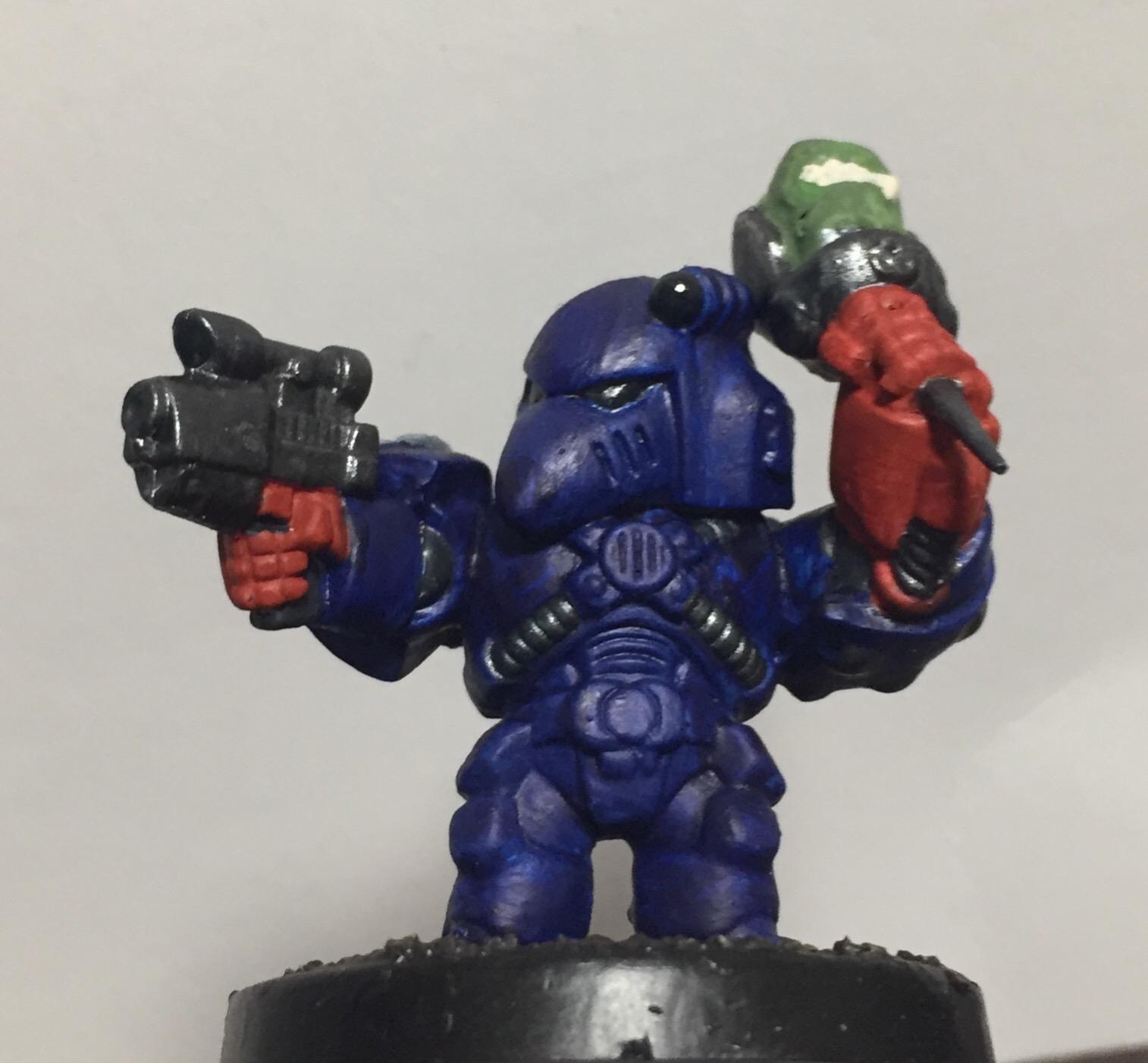 Chibi, Crimson Fists, Gashapon, Repaint, Rogue Trader, Space Marines, Warhammer 40,000, Warhammer Fantasy