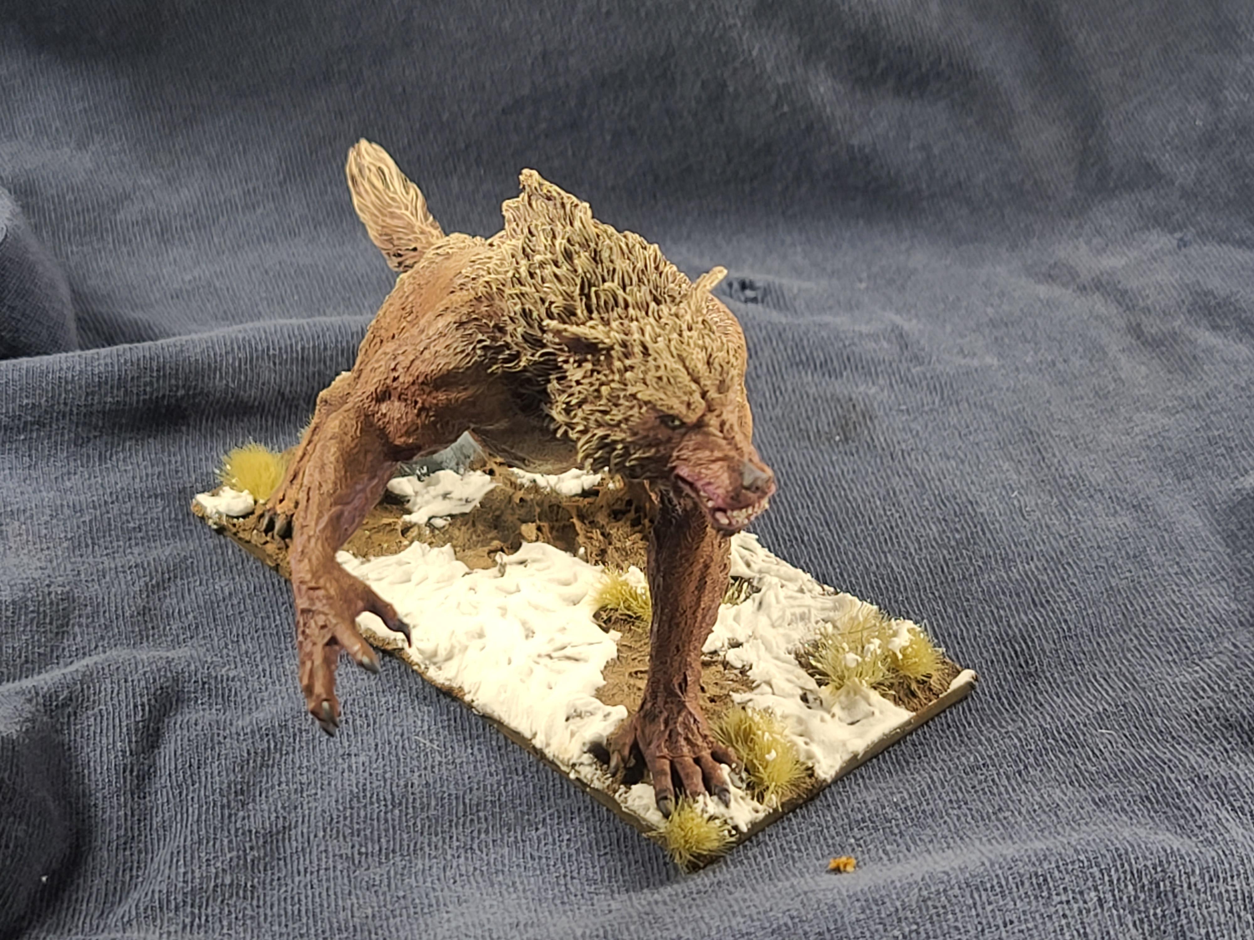 50x100 Base, Anatomically Correct, Anglcynn, Cnebba, Darklands, Drybrush Painting, Maegenwulf, Mierce Miniatures, Monster, Werewolf