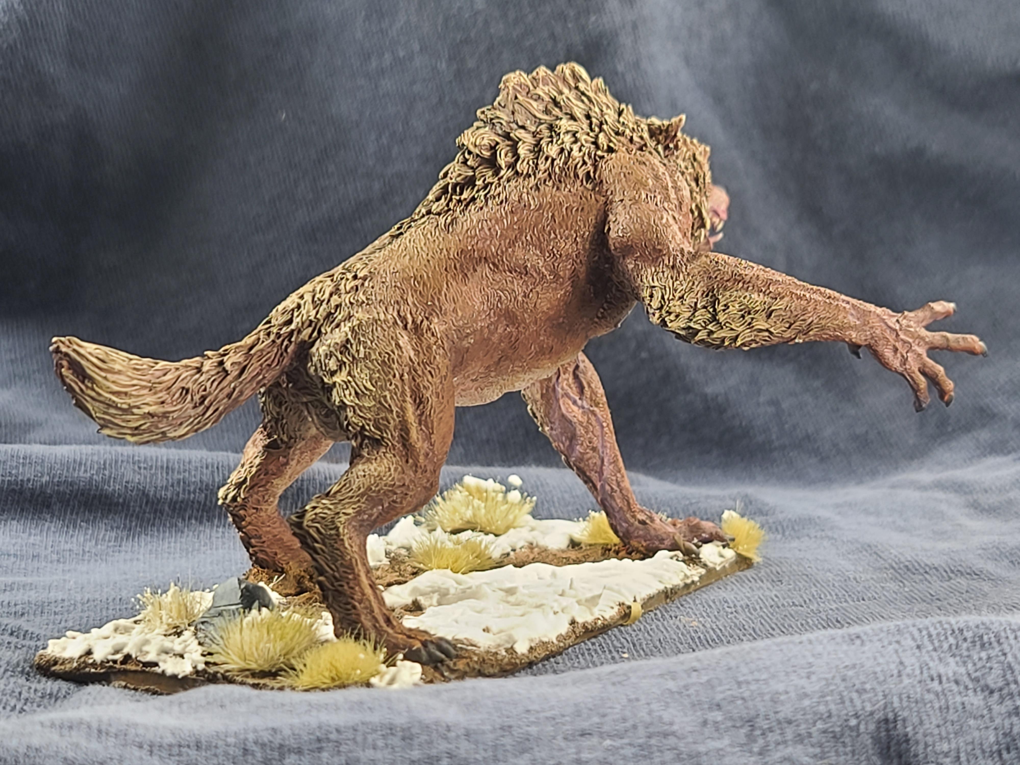 50x100 Base, Anatomically Correct, Anglcynn, Cnebba, Darklands, Drybrush Painting, Maegenwulf, Mierce Miniatures, Monster, Werewolf