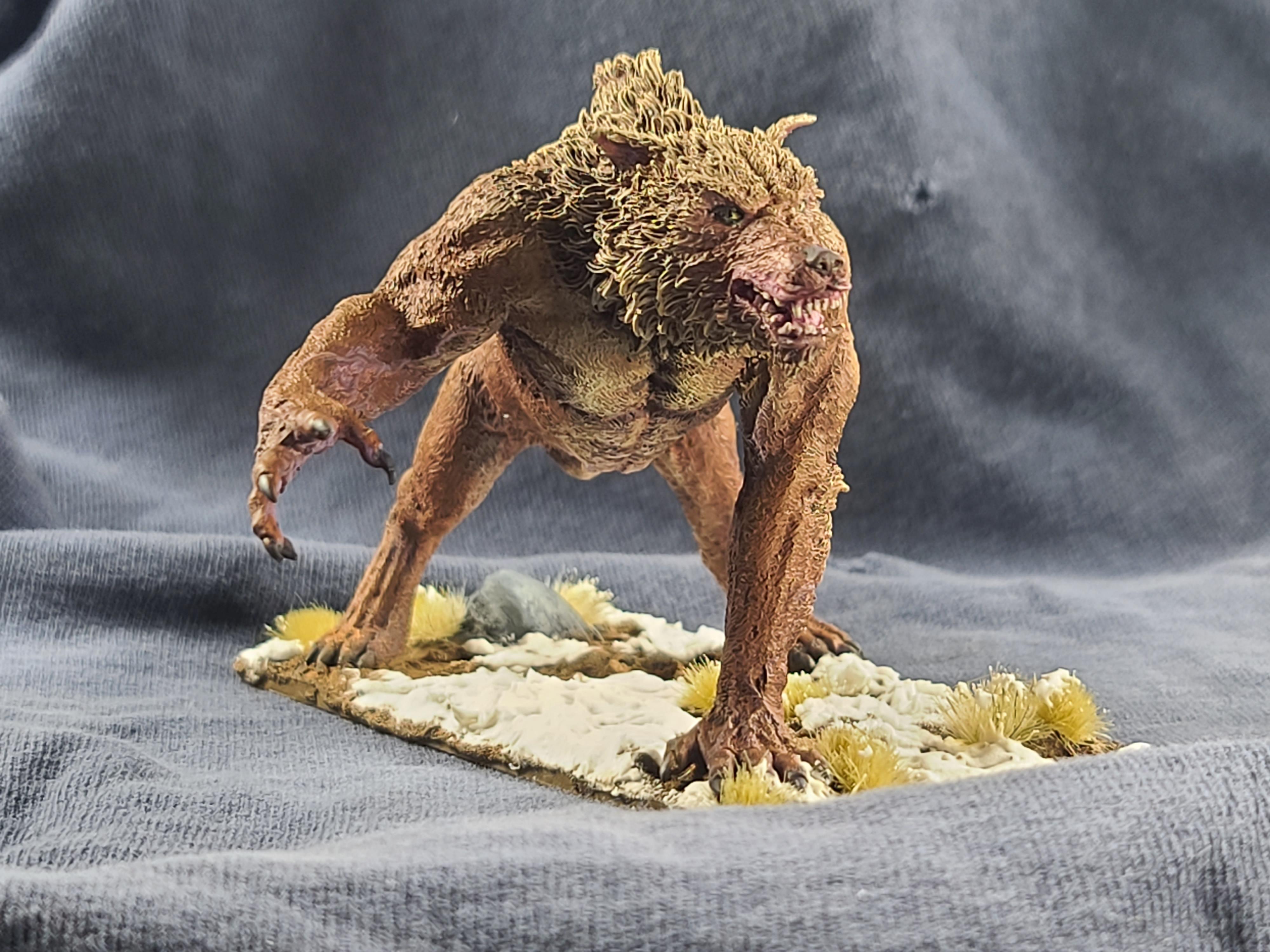 50x100 Base, Anatomically Correct, Anglcynn, Cnebba, Darklands, Drybrush Painting, Maegenwulf, Mierce Miniatures, Monster, Werewolf