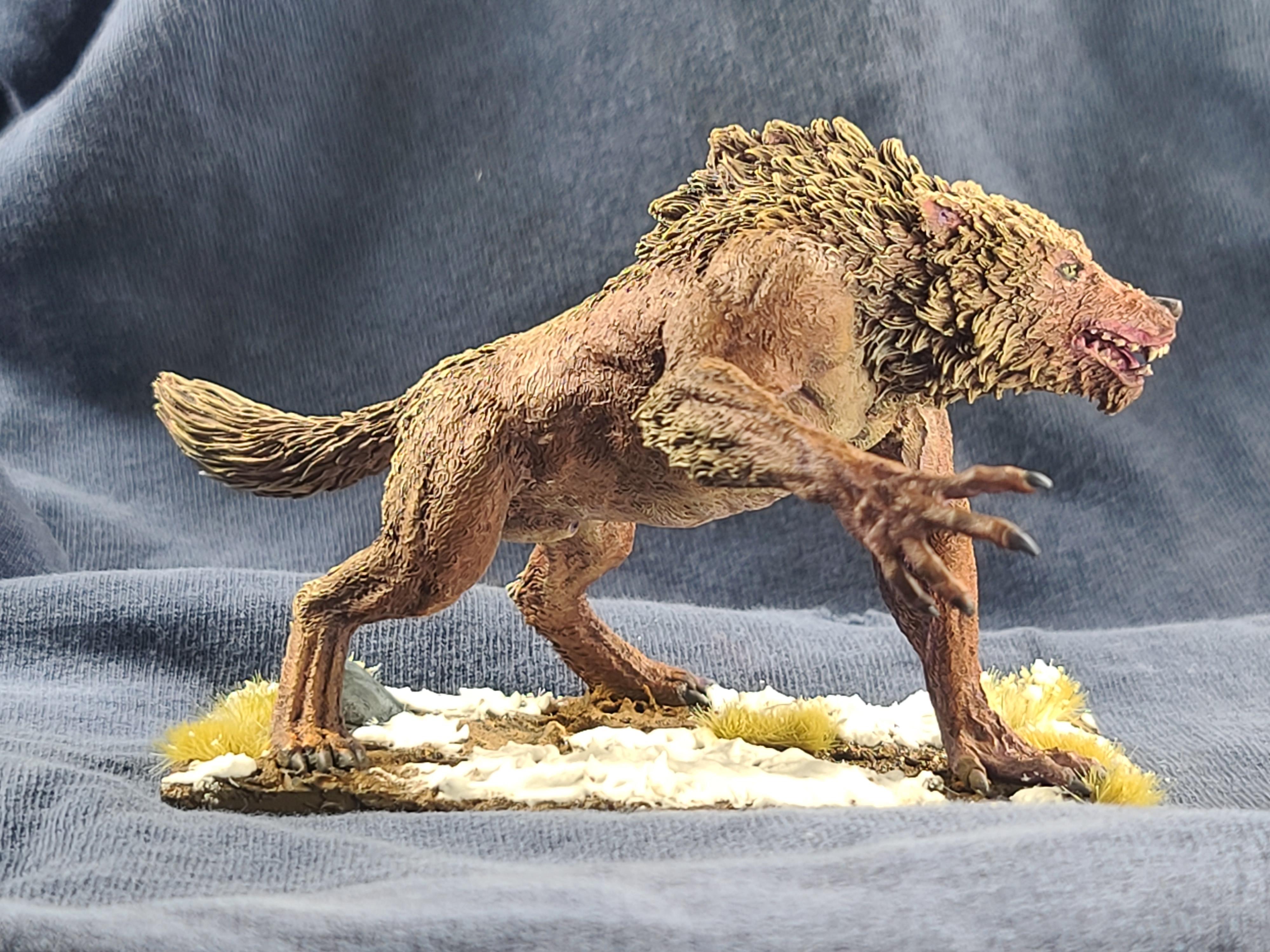 50x100 Base, Anatomically Correct, Anglcynn, Cnebba, Darklands, Drybrush Painting, Maegenwulf, Mierce Miniatures, Monster, Werewolf