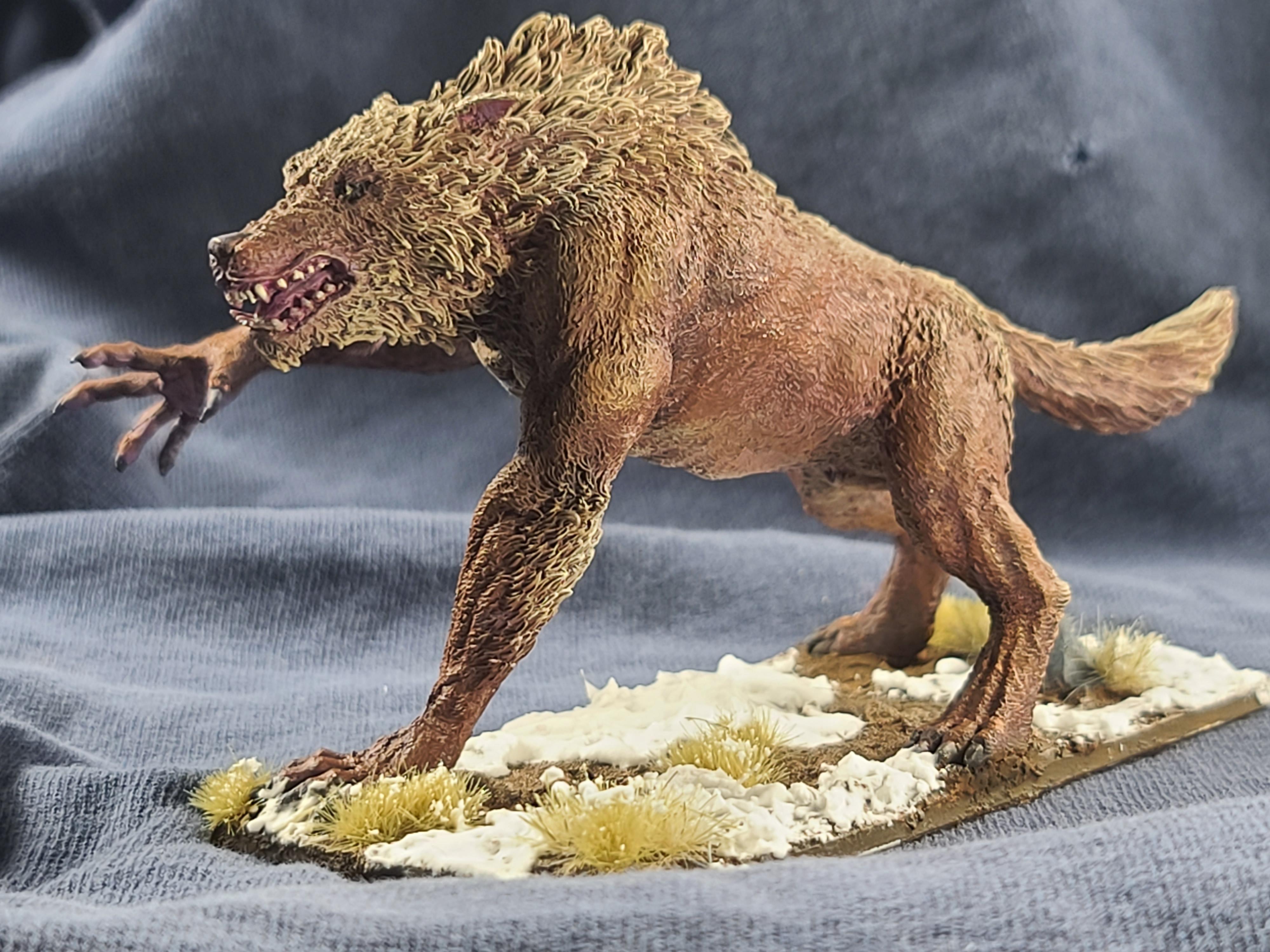 50x100 Base, Anatomically Correct, Anglcynn, Cnebba, Darklands, Drybrush Painting, Maegenwulf, Mierce Miniatures, Monster, Werewolf