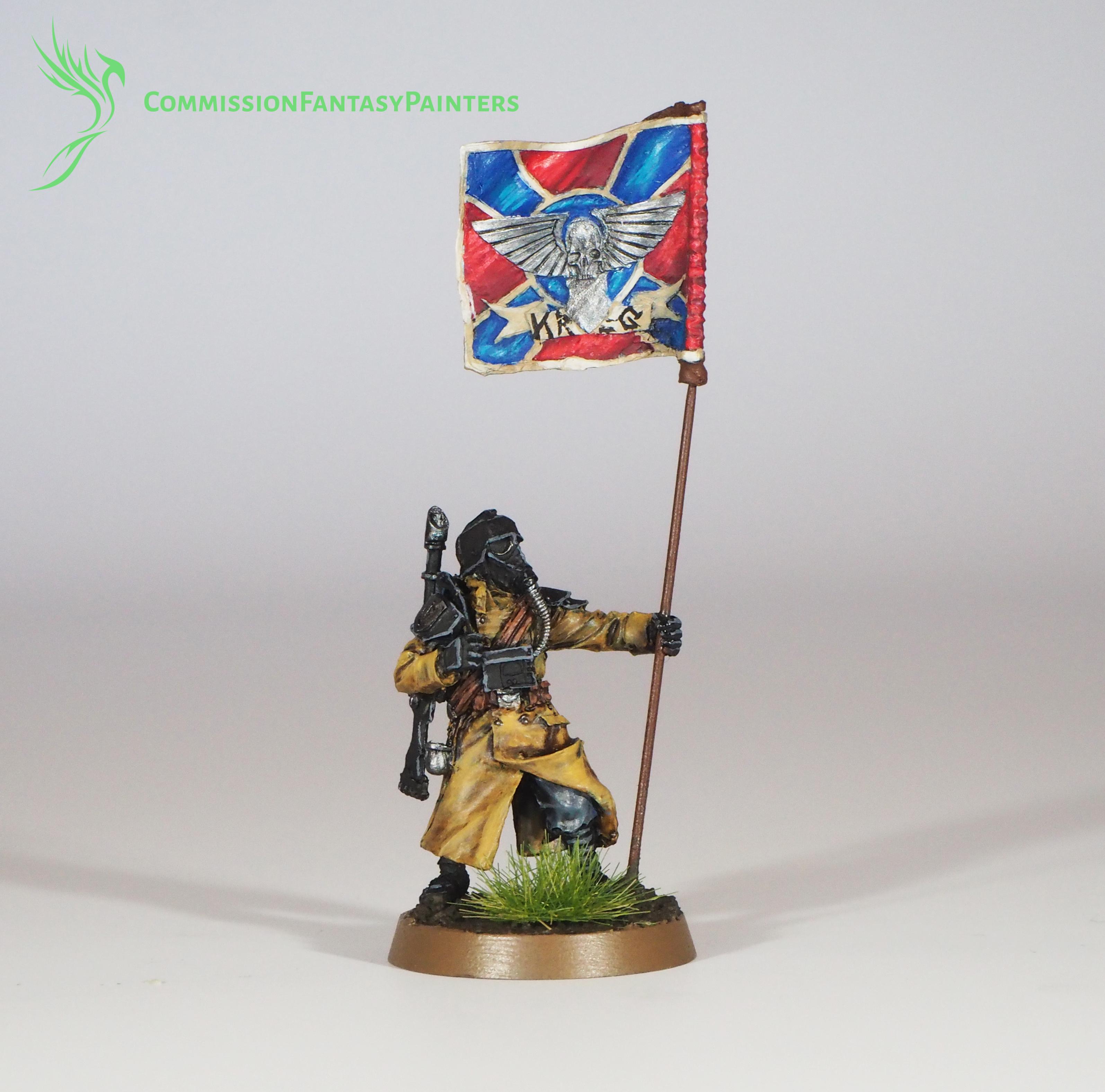 Command Section, Death Korps of Krieg, Flag, Standard Bearer, Warhammer 40,000