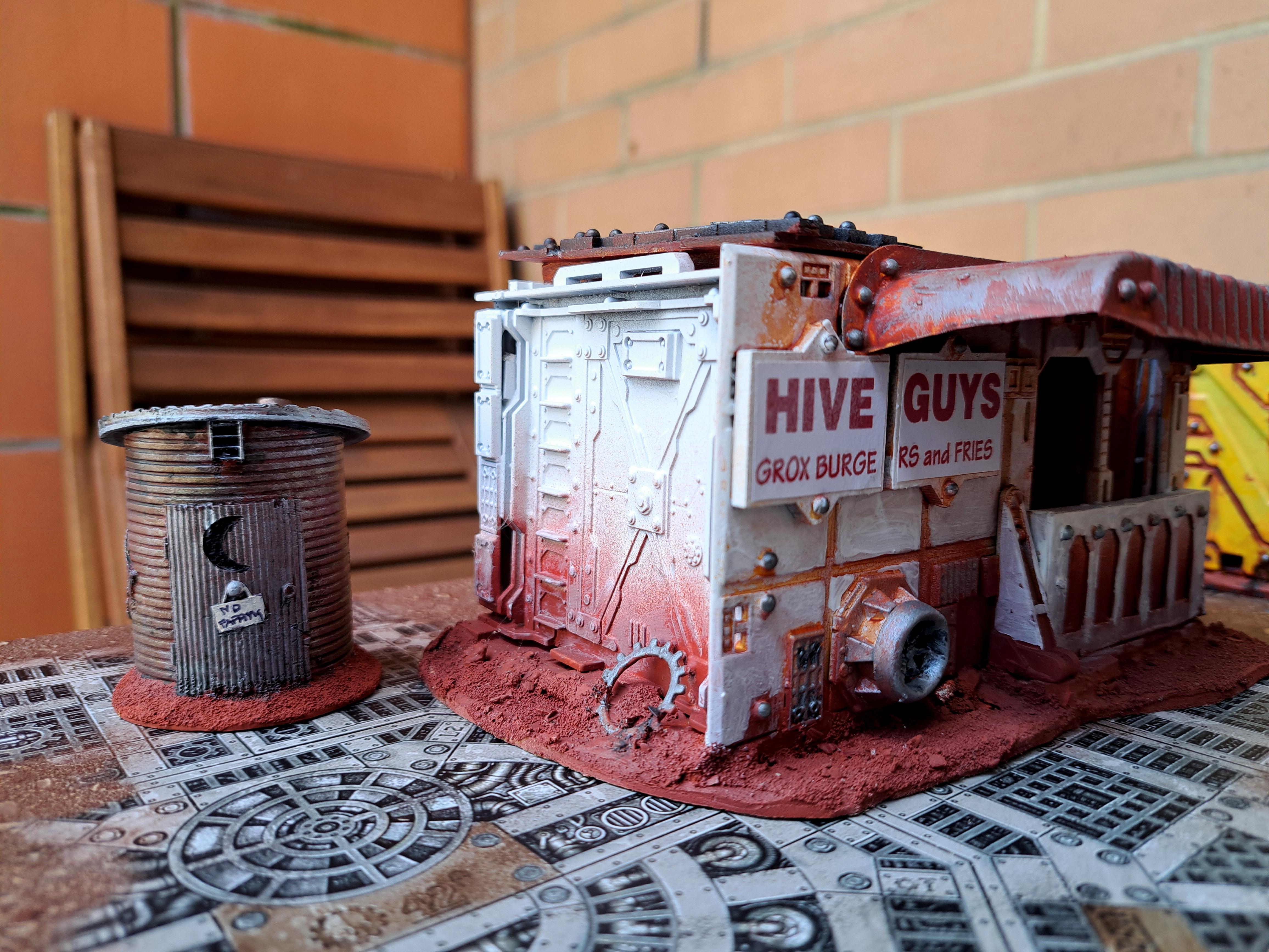 28mm, Burgers, Diner, Hive Guys, Latrine, Scifi, Stargrave, Terrain