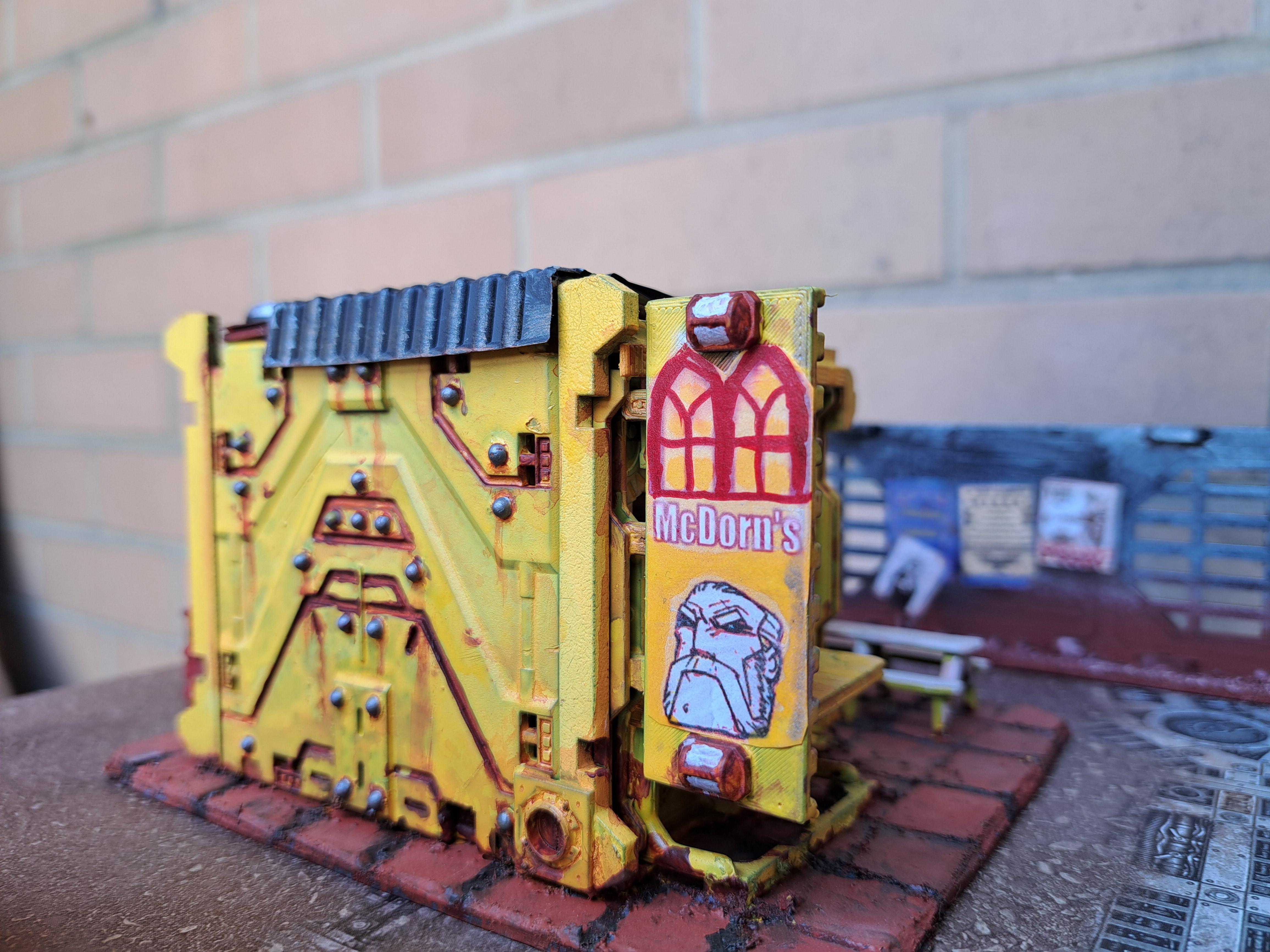 28mm, Burger, Diner, Humour, Mcdonalds, Mcdorns, Parody, Scifi, Stargrave, Terrain