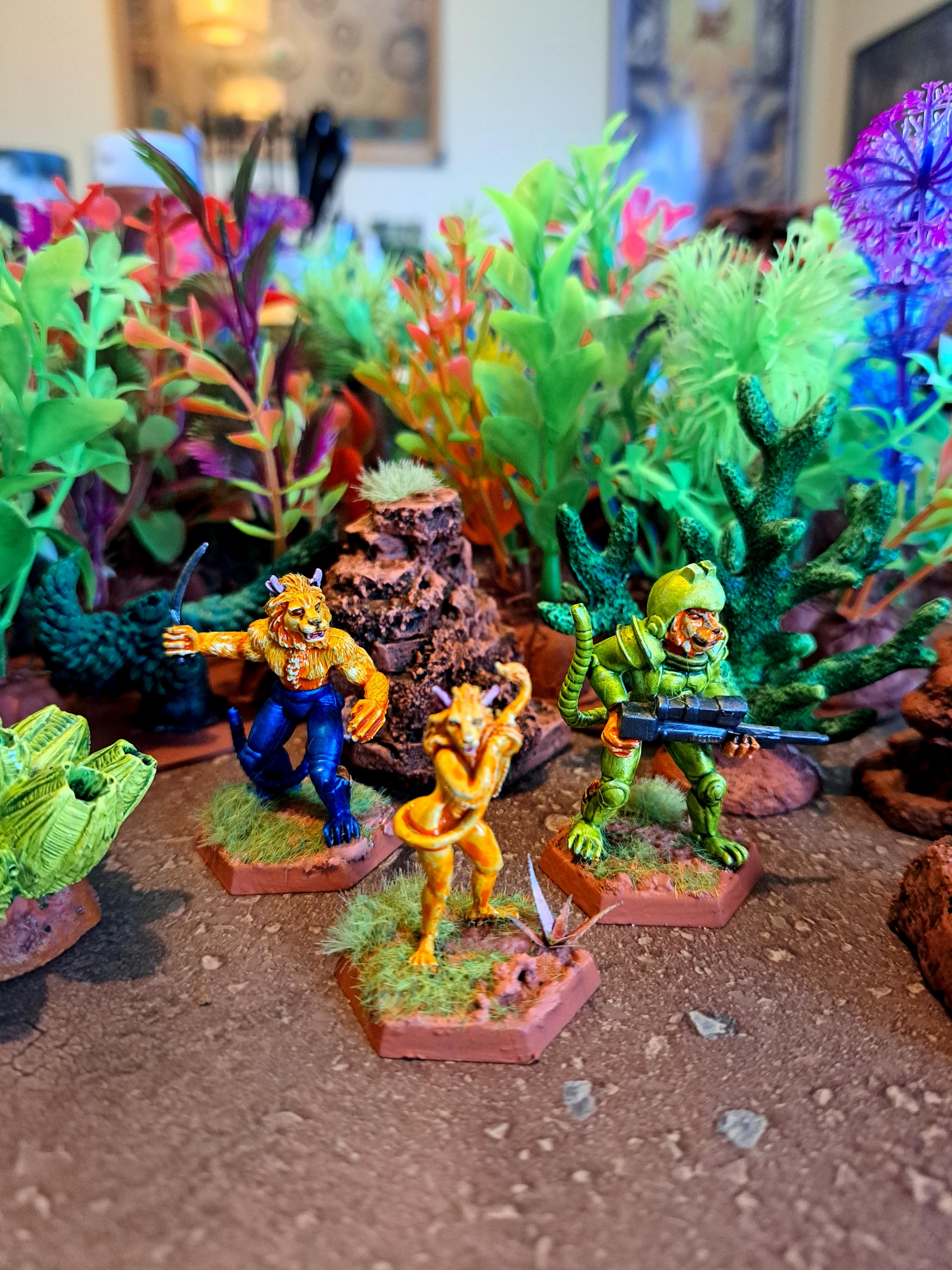 Alien, Anthro, Cat, Darksword_miniatures, Jungle, Kzinti