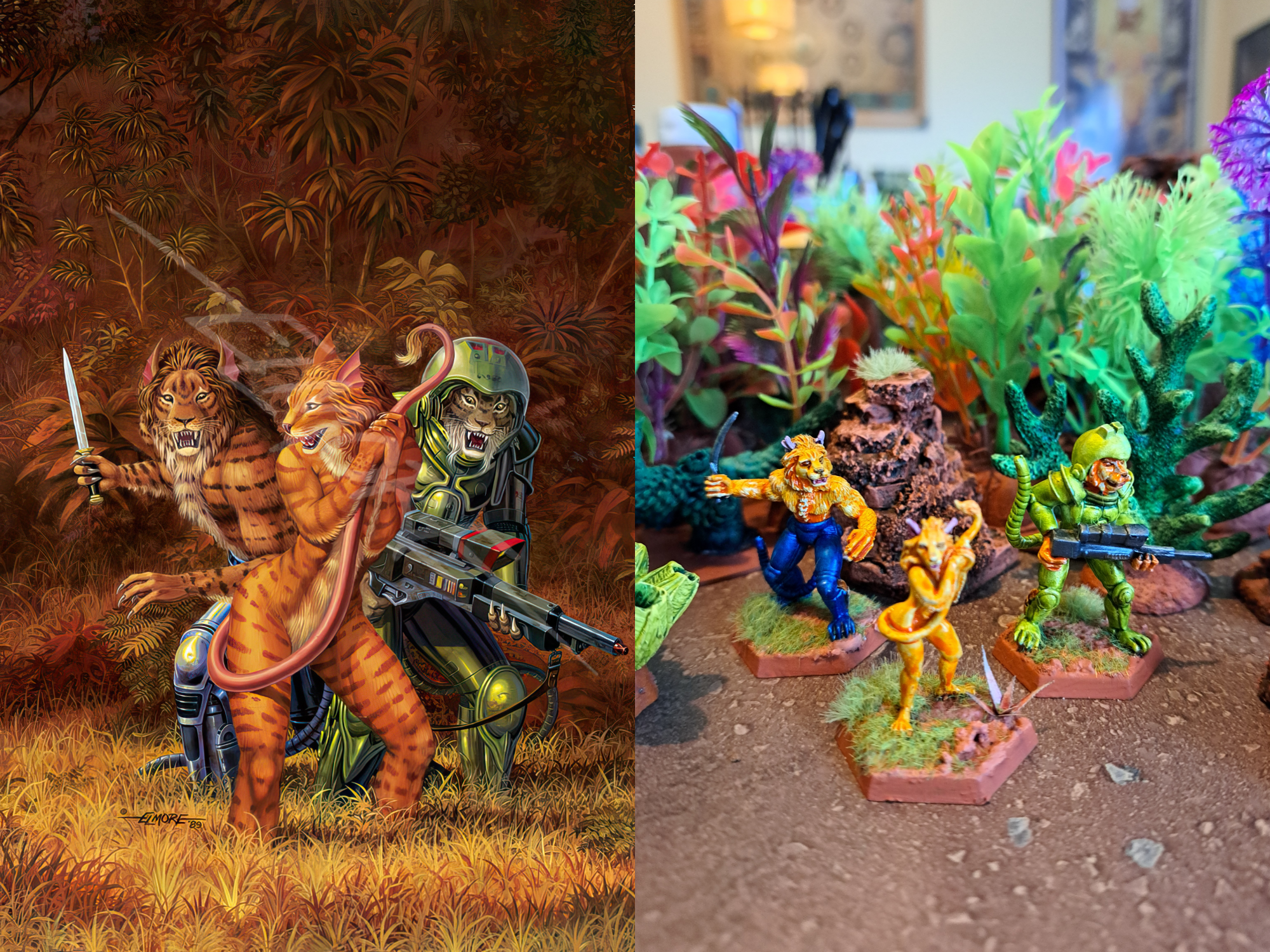Alien, Anthro, Cat, Darksword_miniatures, Jungle, Kzinti, Larry Elmore