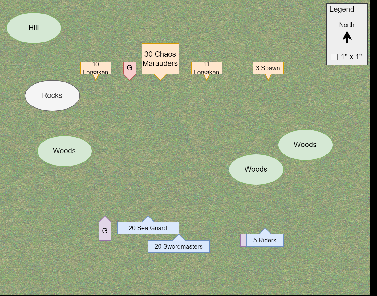 Photo of the initial setup in the [[Old World - Chaos Incursion]] battle report by CorwynNiTessine.

[[Category:Images]]