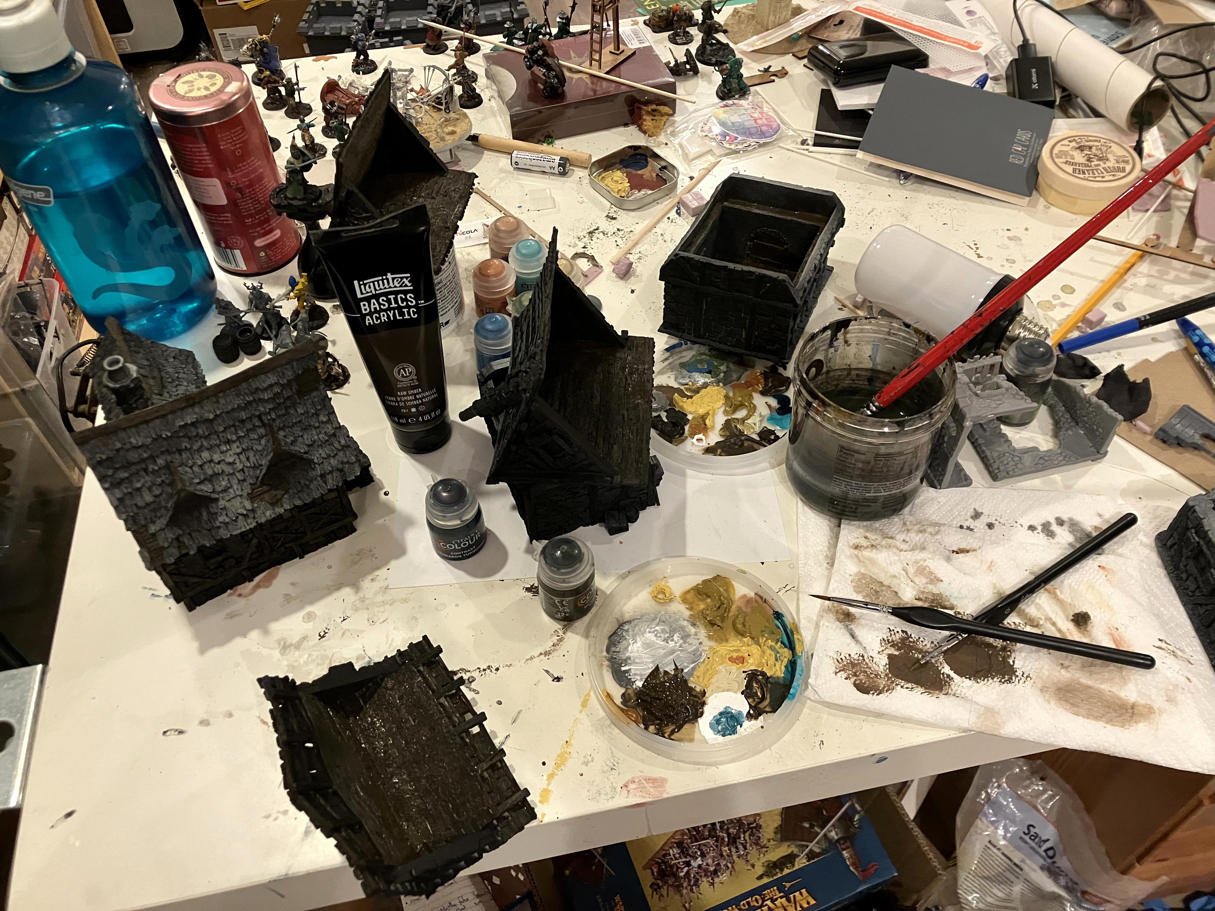 Age Of Sigmar, Kitbash, Medieval, Mordheim, Painting, Scratch Build, Tabletop Terrain, Terrain, Village, Walls, Warhammer Fantasy