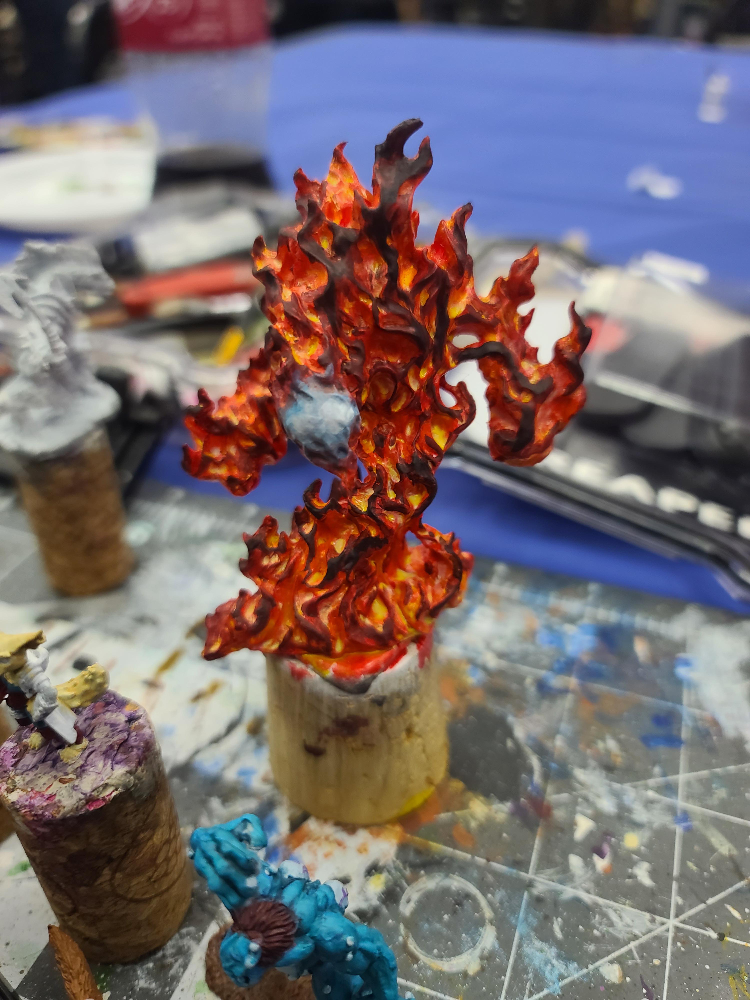 Bones, Fire Elemental, Ink Paint, Reaper Miniatures