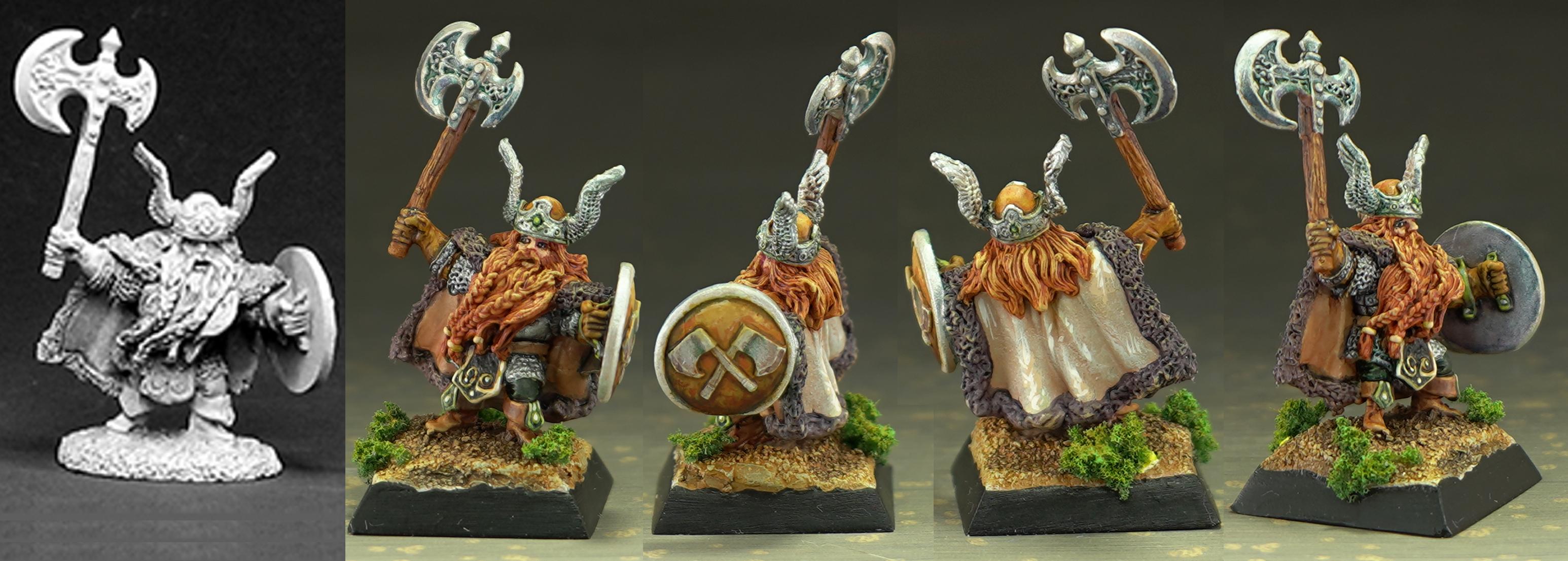 Dawi, Dwarves, Harbromm Axehelm, King, Reaper, Reaper Bones