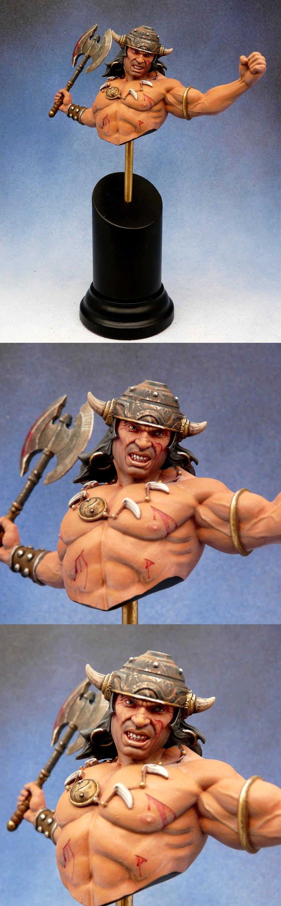 Barbarian, Bust, Cimmerian, Conan, Heroic Fantasy, Sword And Sorcery, Warhammer Fantasy