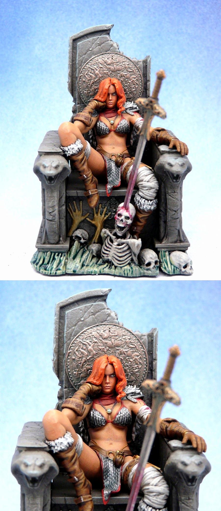 Barbarian, Conan, Female, Heroic Fantasy, Red Sonja, She Devil, Sword And Sorcery, Throne