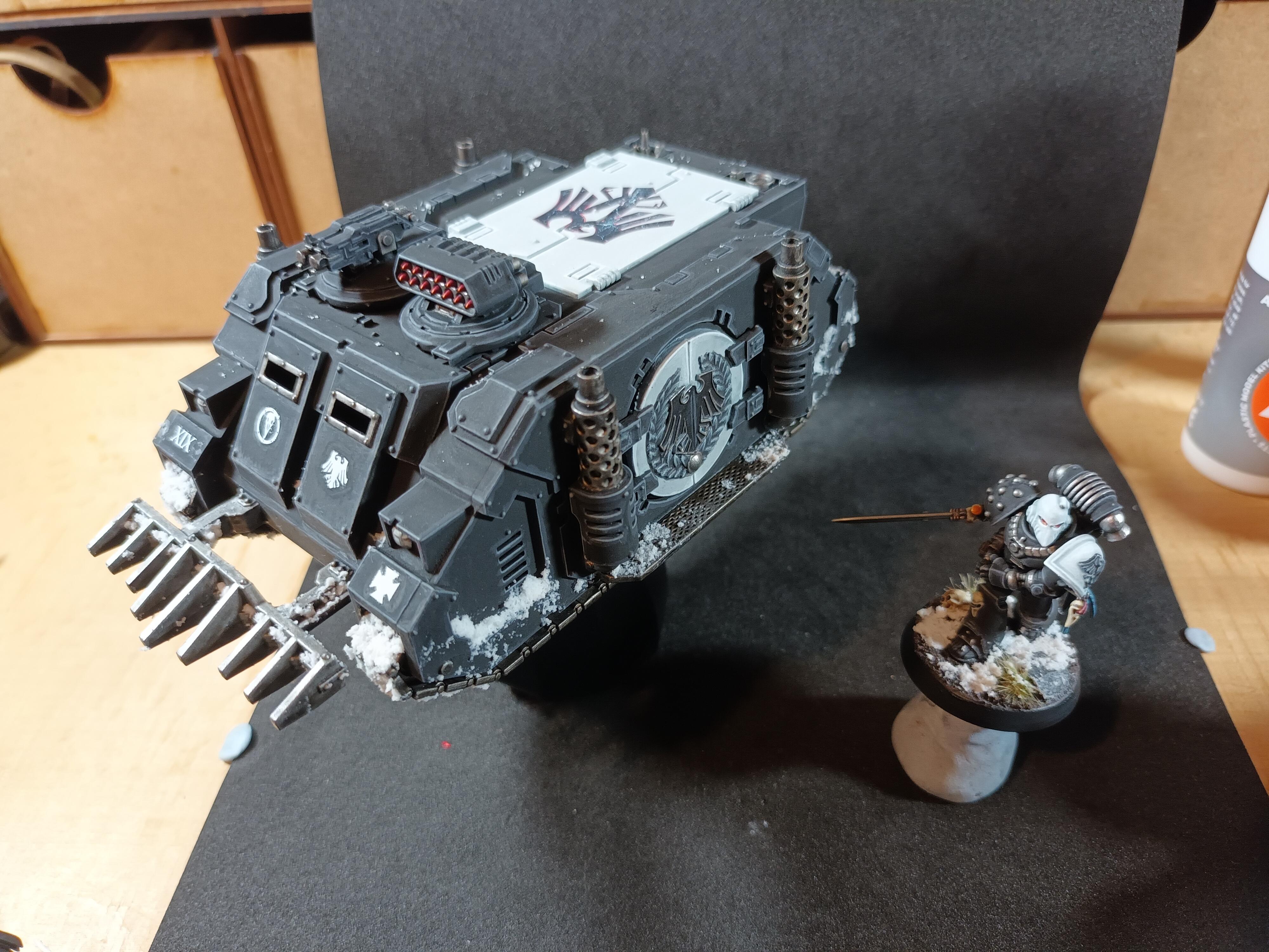 Deimos Pattern, Horus Heresy, Raven Guard, Rhino, Snow