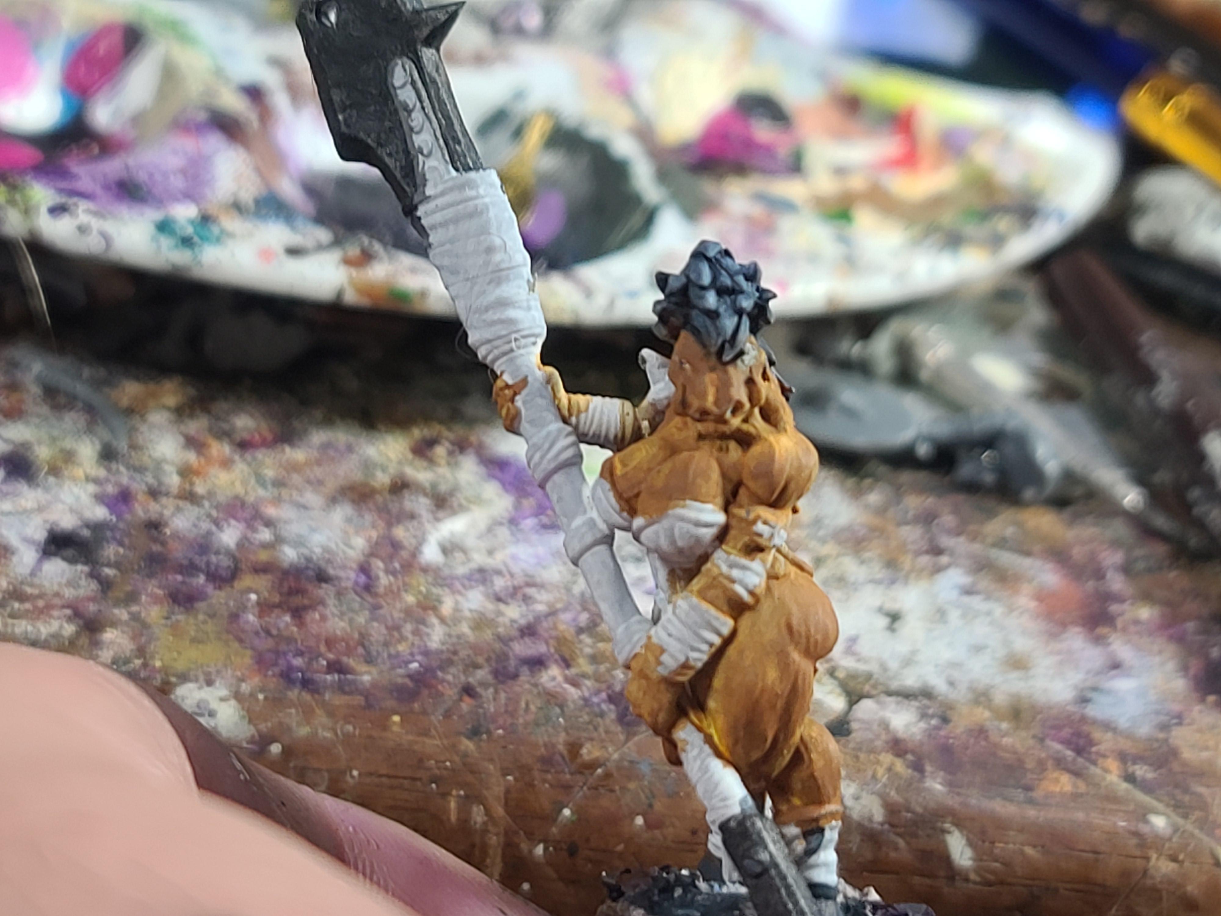 3d Print, Barbarian, Cheesecake, Female, Gaz Miniatures, Mcgavin Miniatures, Pig, Pig Man, Pinup, Polearm, Warriors