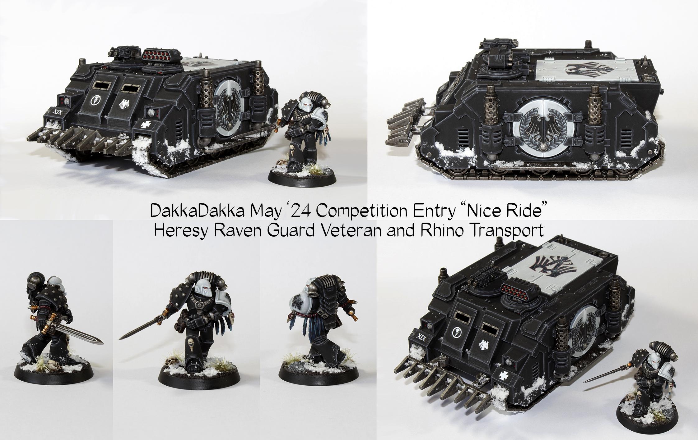 30k, Astartes, Horus Heresy, Raven Guard, Rhino, Space Marines, Veteran