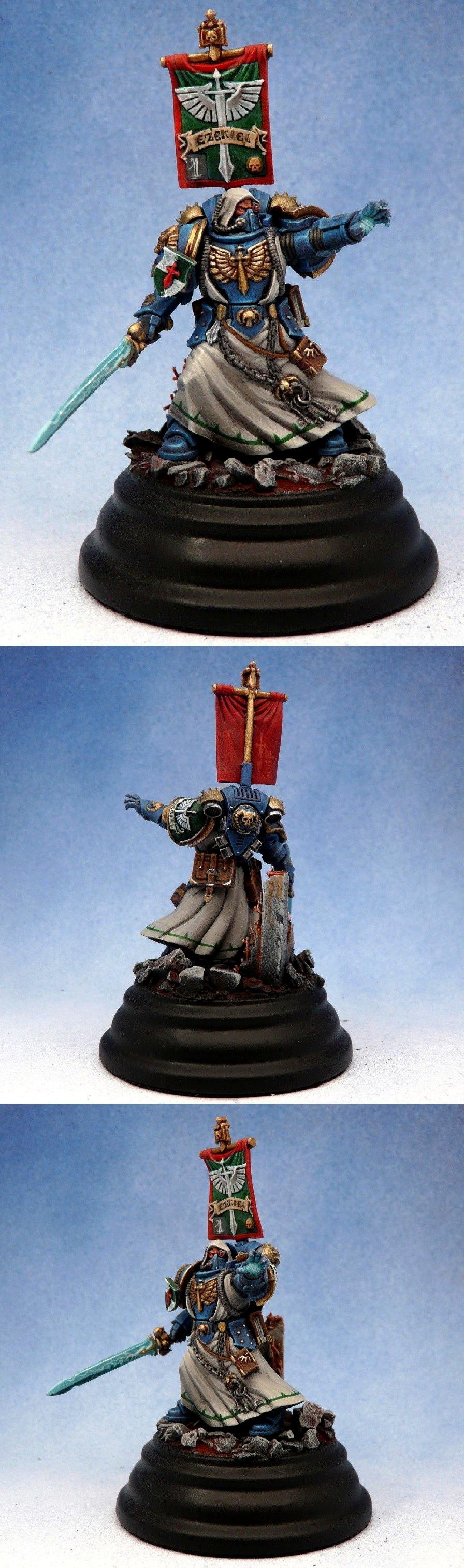 Adeptus Astartes, Dark Angels, Ezekiel, Kitbash, Librarian, Primaris, Space Marines