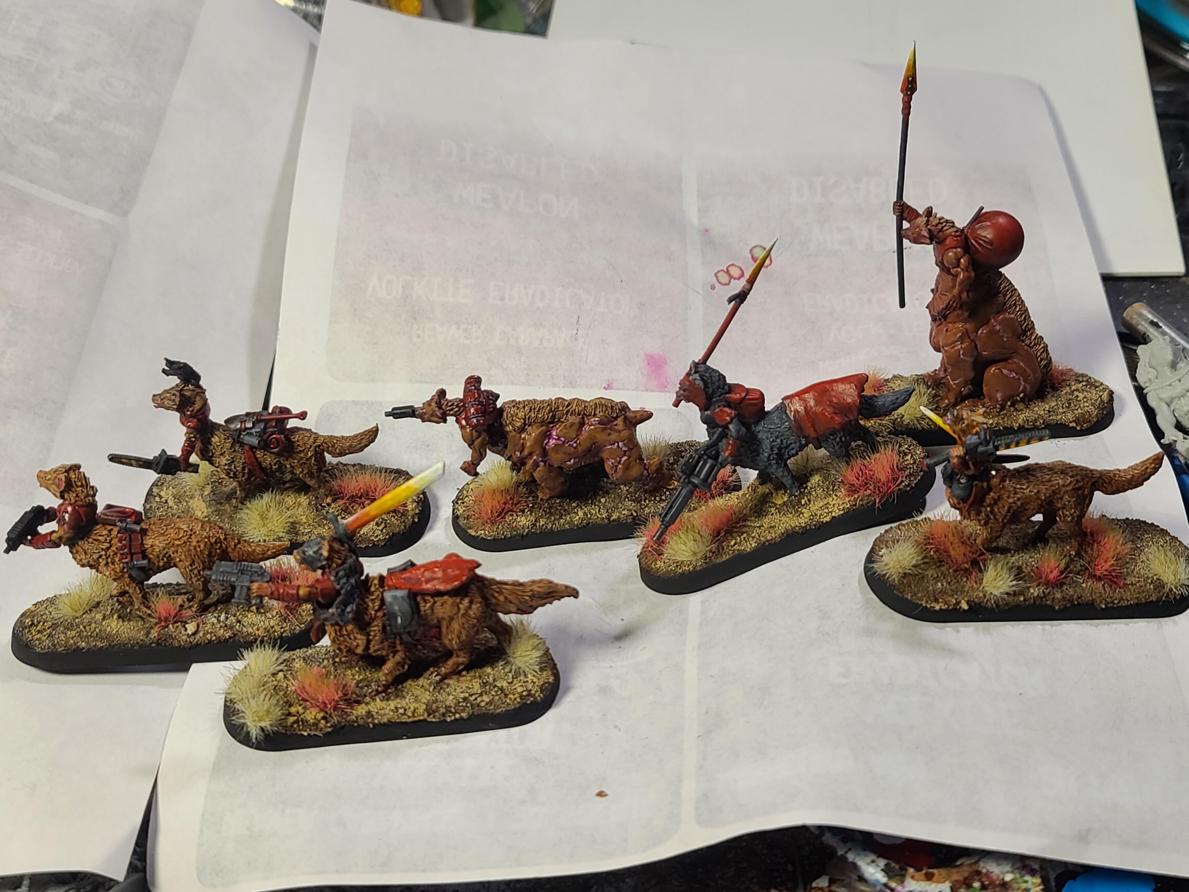 Frostgrave Gnolls, Gorkamorka, Kitbash, Muties, North Star Military Figures, Reaper Miniatures, Taur, Wolves