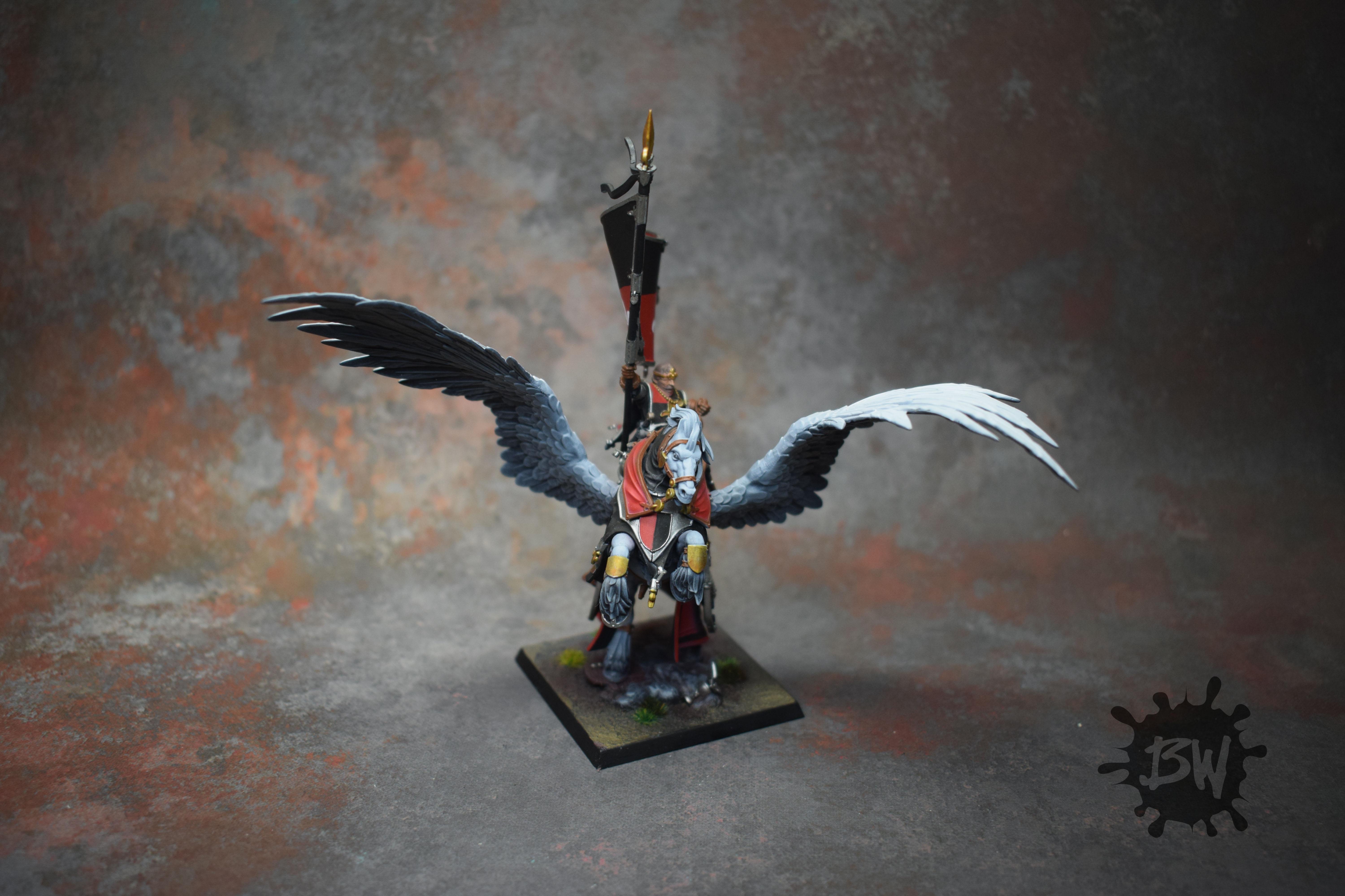 Battle Standard Bearer On Royal Pegasus, Games Workshop, The Old World, Warhammer Fantasy