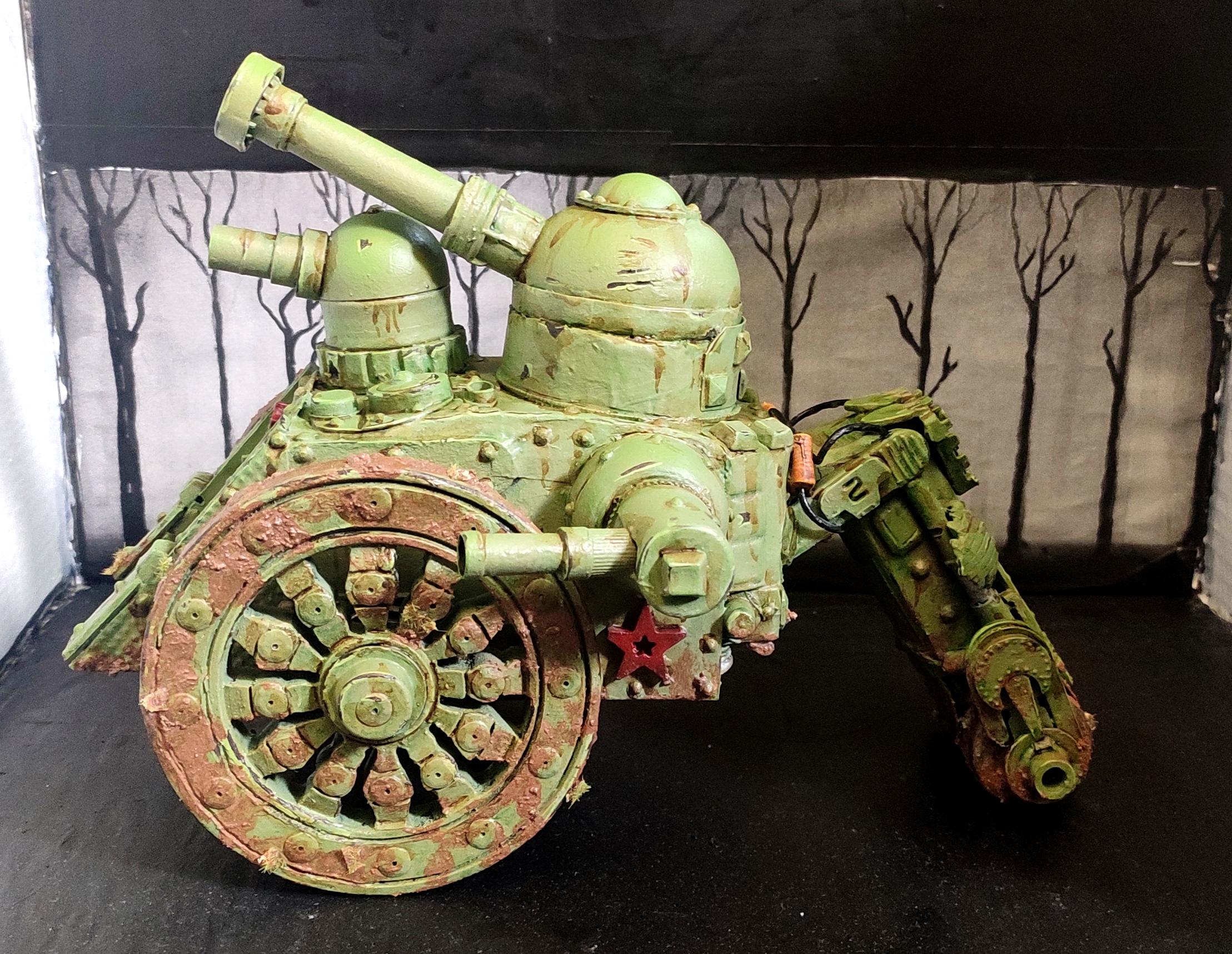 Armored Vehicle, Battle Damage, Heavy Support, Mud, Scratch Build, Sponson, Tank, Tsar Tank, Weathered, Wheeled, Wooden