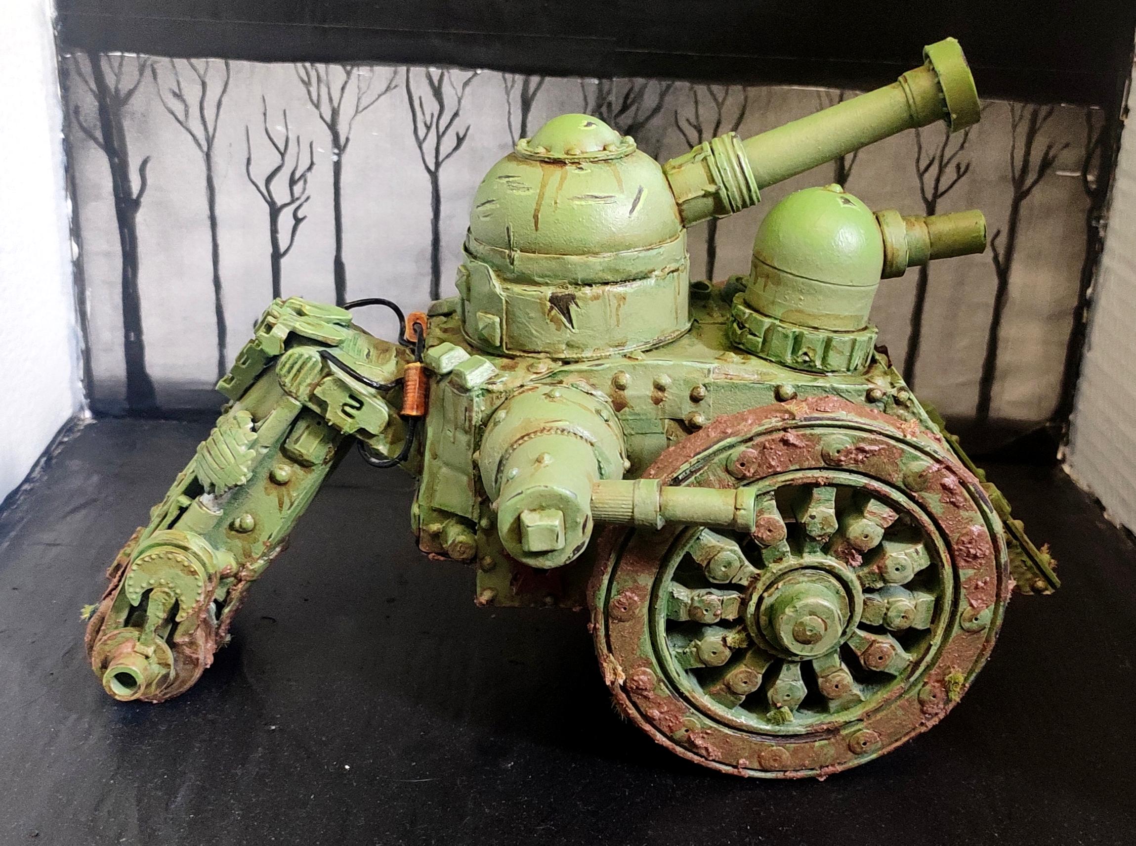 Armored Vehicle, Battle Damage, Beads, Dieselpunk, Heavy Support, Mud, Scratch Build, Sponson, Steampunk, Tank, Tsar Tank, Weathered, Wheeled, Wooden