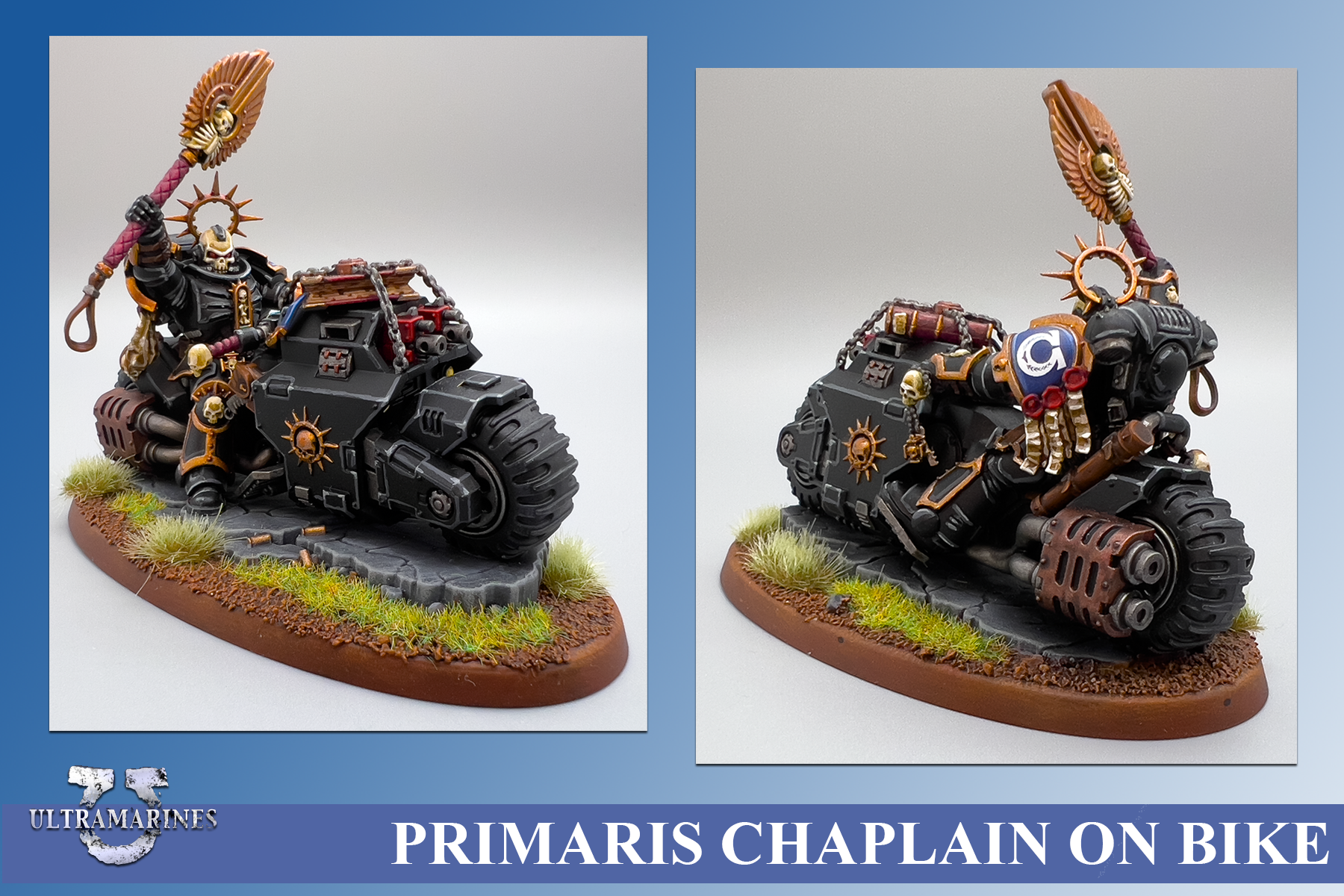 Bike, Chaplain, Chaplain On Bike, Outrider, Primaris, Space Marines, Ultramarines, Warhammer 40,000