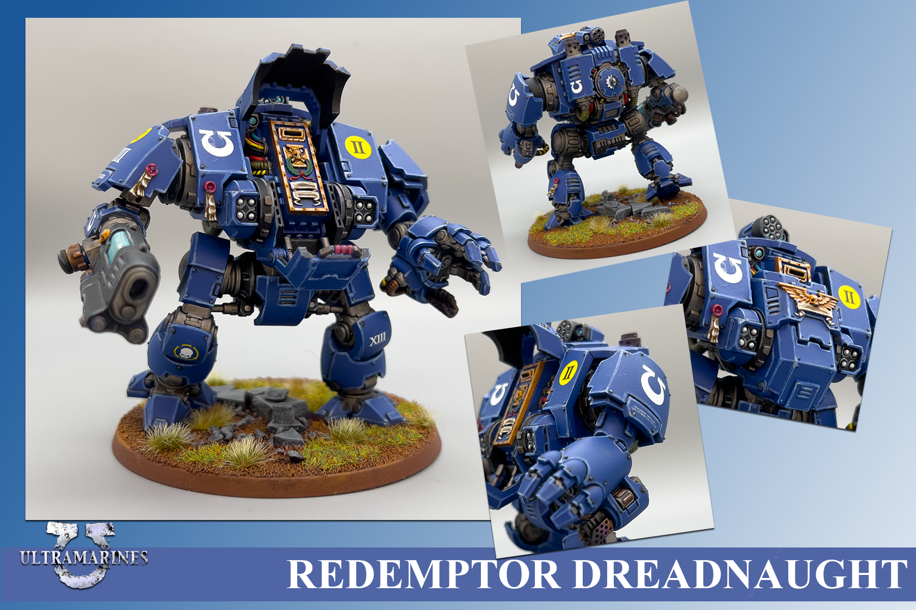 Primaris, Redemptor Dreadnaught, Space Marines, Ultramarines, Warhammer 40,000
