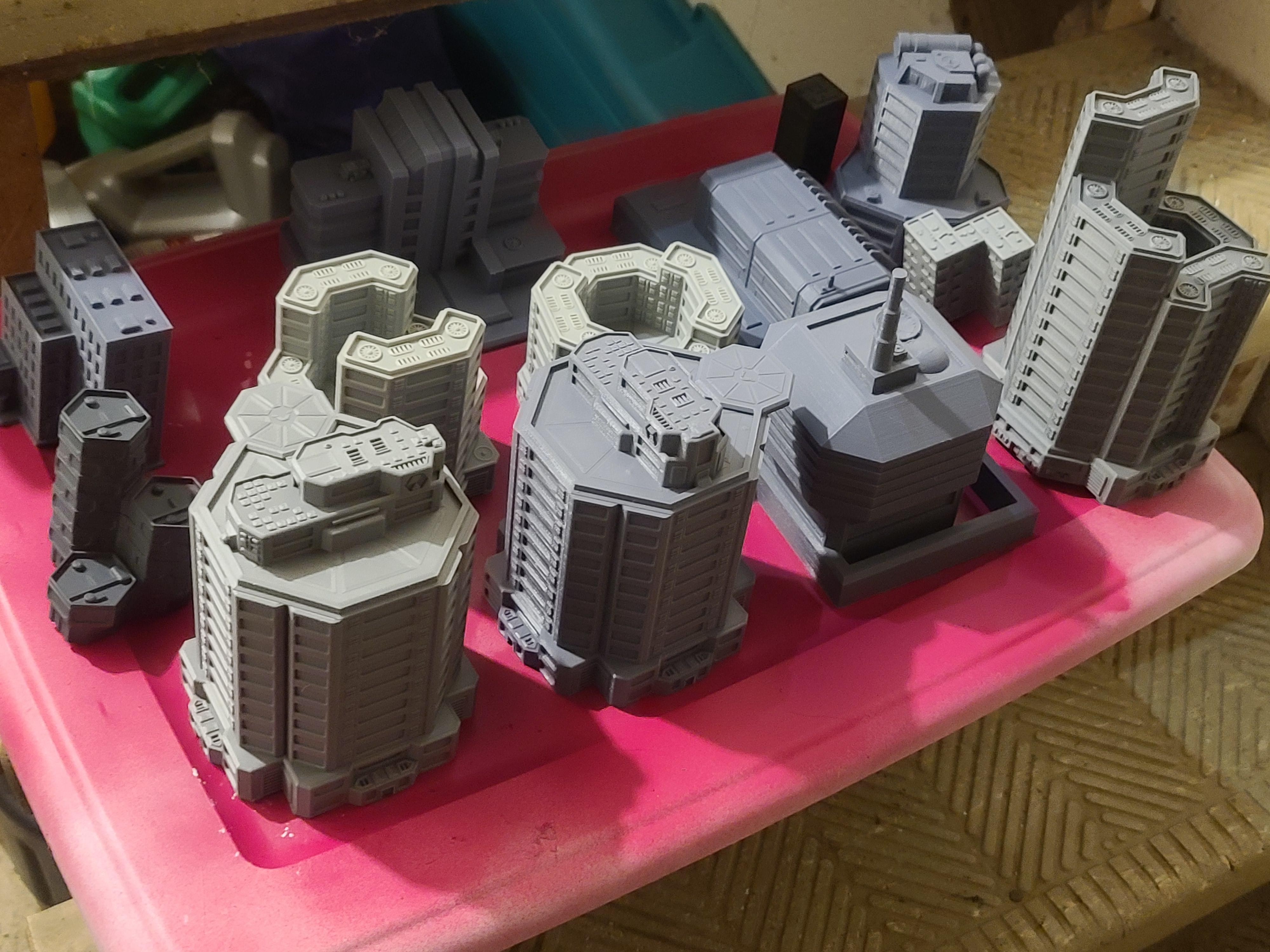 3d Printed, Battletech, Buildings, Terrain