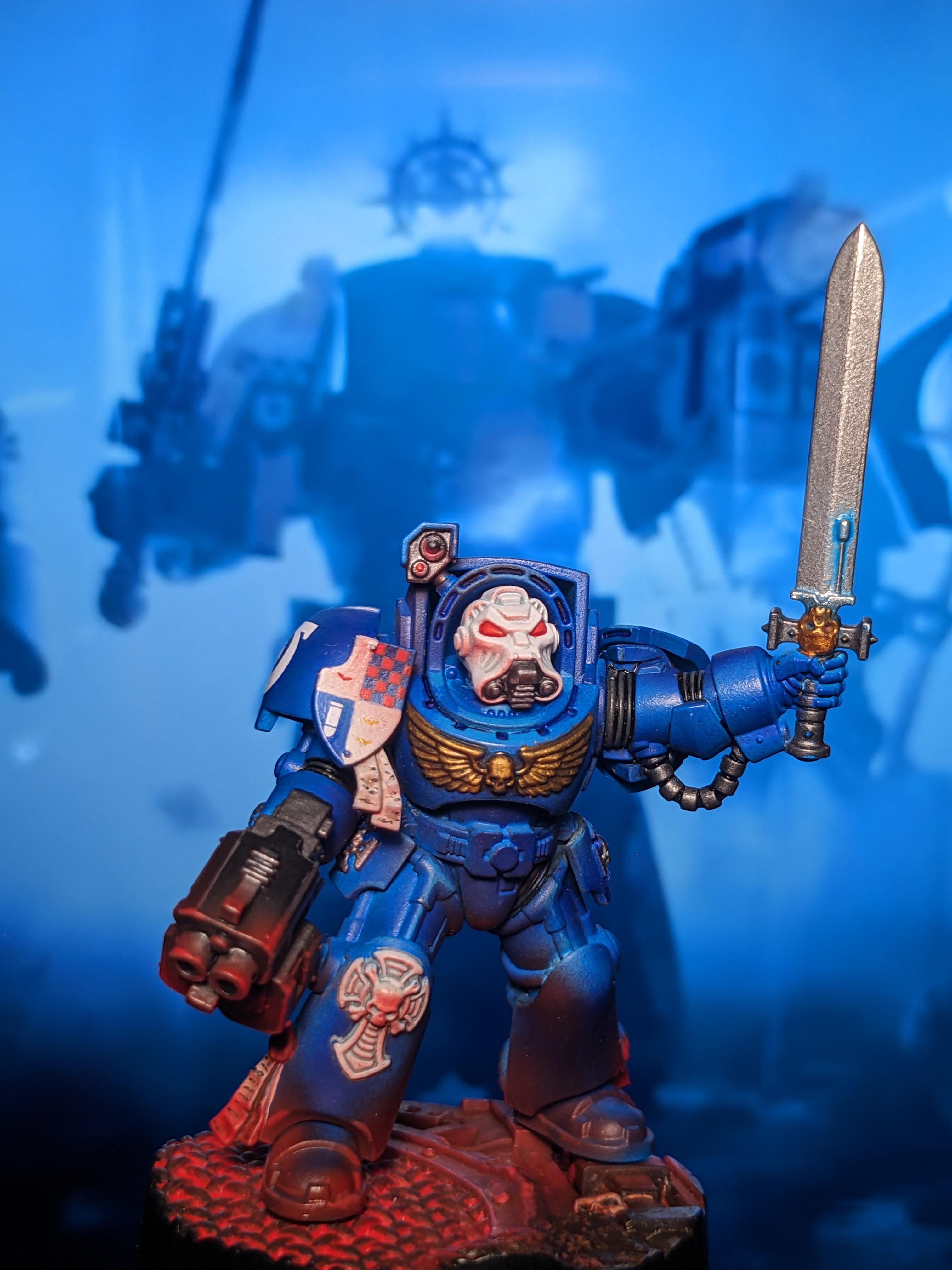 Sergeant, Space Hulk, Space Marines, Terminator Armor, Ultramarines, Warhammer 40,000