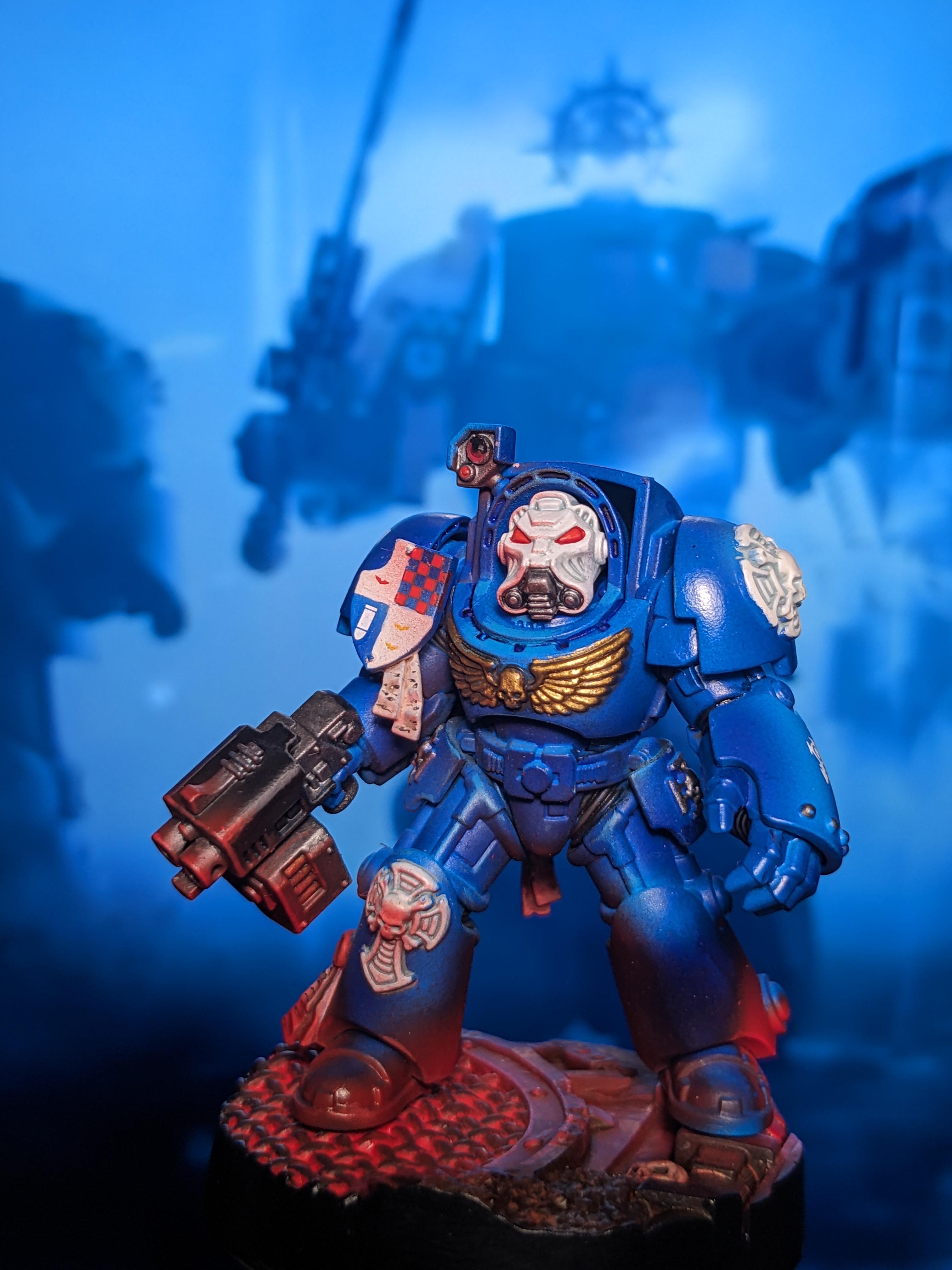 Sergeant, Space Hulk, Space Marines, Terminator Armor, Ultramarines, Warhammer 40,000
