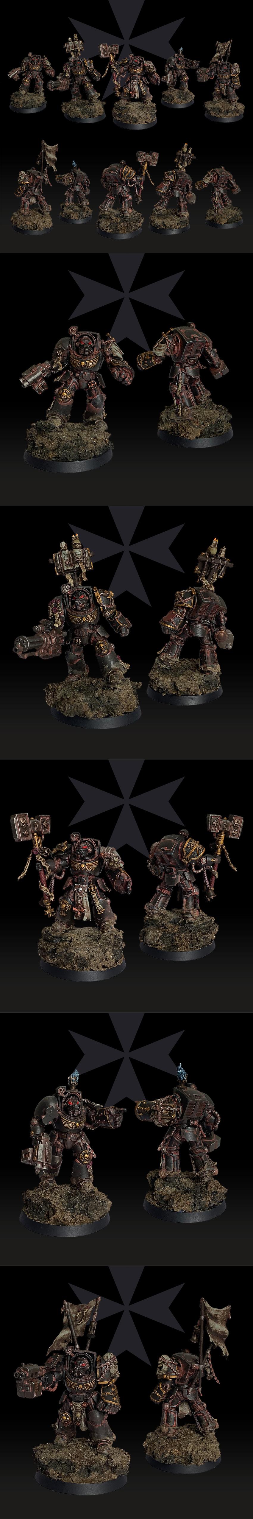 Black Templars, Grimdark, Space Marines, Stahlfried, Terminator Armor, Warhammer 40,000