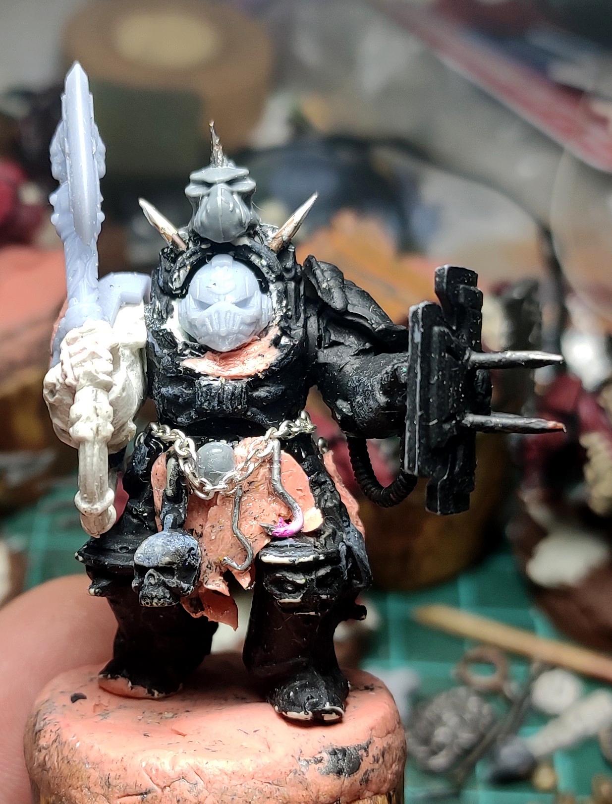 Ave Dominus Nox, Casting, Chaos, Chaos Space Marines, Conversion, Heresy, Heretic Astartes, Infantry, Kitbash, Night Lords, Putty, Rebuild, Terminator Armor, Traitor Legions, Trophy, Warhammer 40,000, Work In Progress