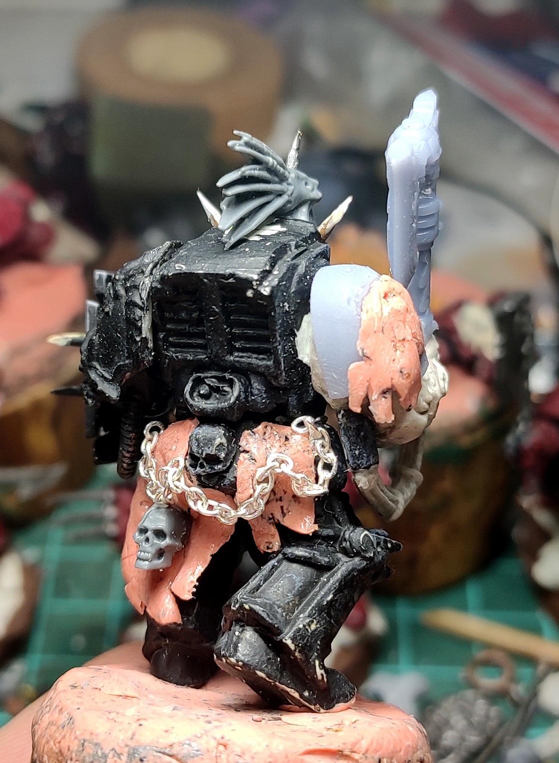 Ave Dominus Nox, Casting, Chaos, Chaos Space Marines, Conversion, Heresy, Heretic Astartes, Infantry, Kitbash, Night Lords, Putty, Rebuild, Terminator Armor, Traitor Legions, Trophy, Warhammer 40,000, Work In Progress