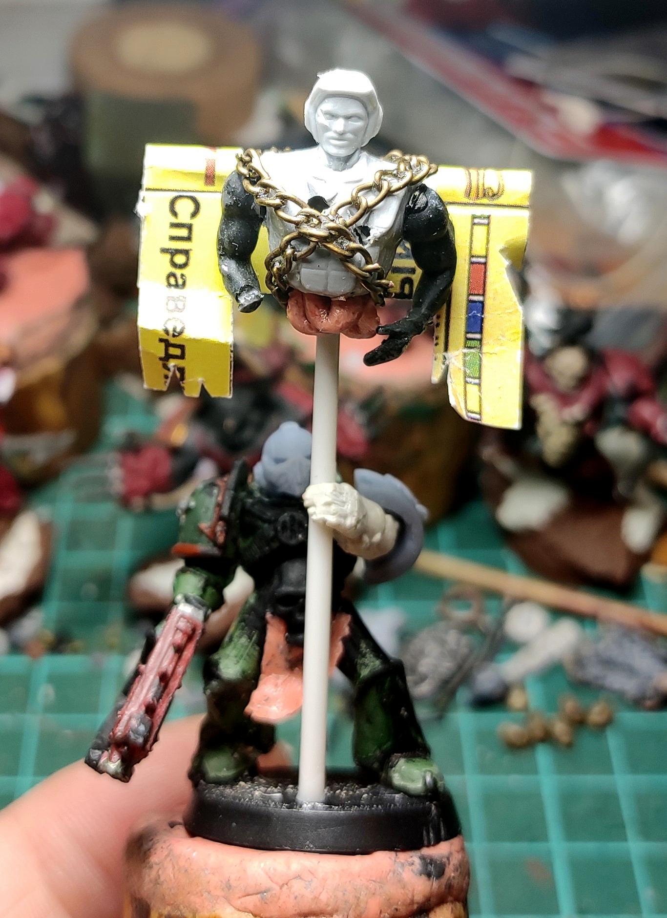 Ave Dominus Nox, Banner, Casting, Chaos, Chaos Space Marines, Conversion, Corpse, Heresy, Heretic Astartes, Infantry, Kitbash, Night Lords, Putty, Rebuild, Traitor Legions, Trophy, Warhammer 40,000, Work In Progress