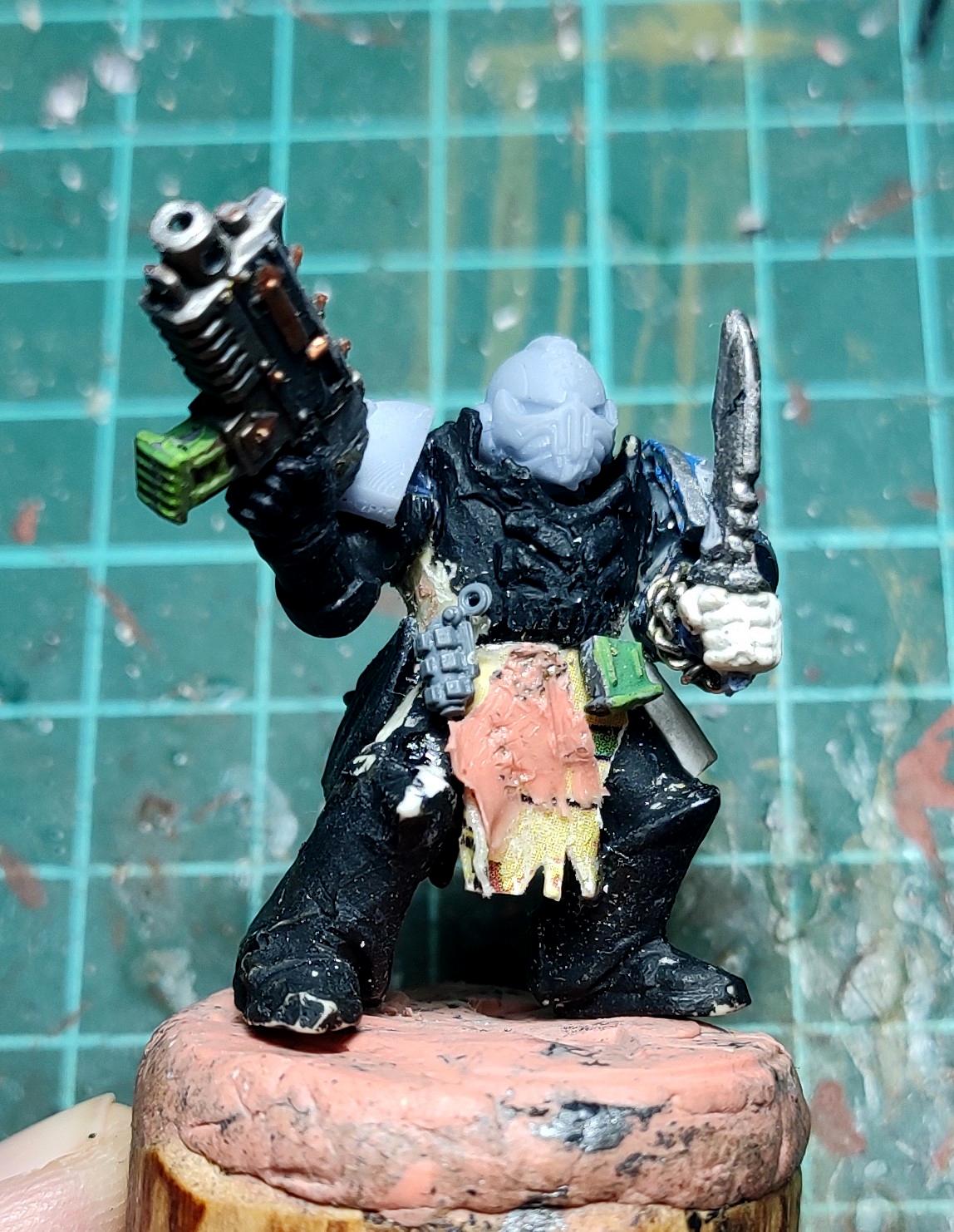 Ave Dominus Nox, Casting, Chaos, Chaos Space Marines, Conversion, Heresy, Heretic Astartes, Infantry, Kitbash, Night Lords, Putty, Rebuild, Traitor Legions, Trophy, Warhammer 40,000, Work In Progress