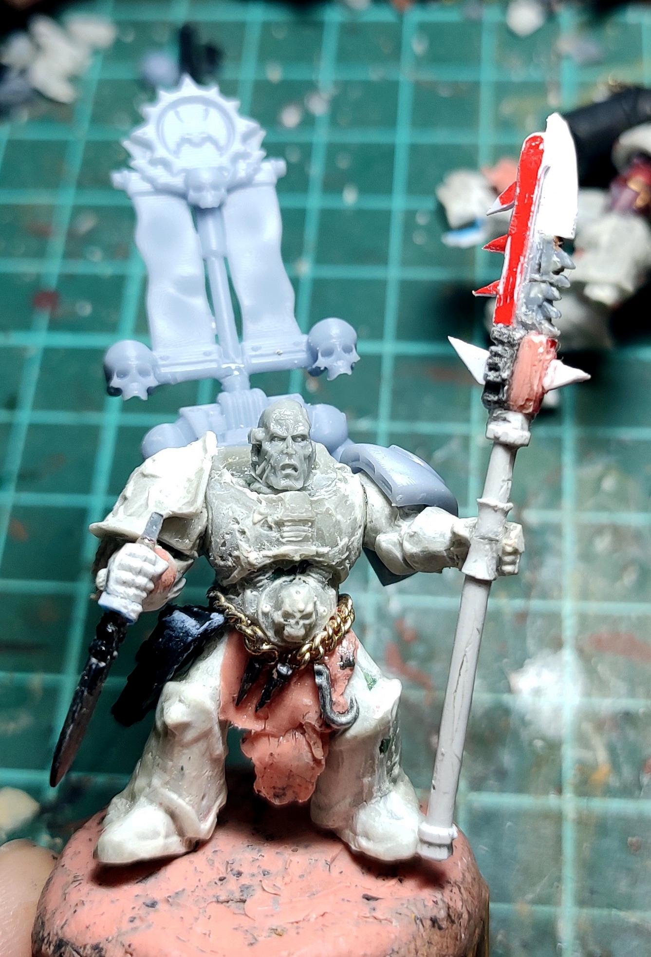 Ave Dominus Nox, Casting, Chain Glaive, Champion, Chaos, Chaos Space Marines, Conversion, Heresy, Heretic Astartes, Infantry, Kitbash, Night Lords, Putty, Traitor Legions, Trophy, Warhammer 40,000, Work In Progress