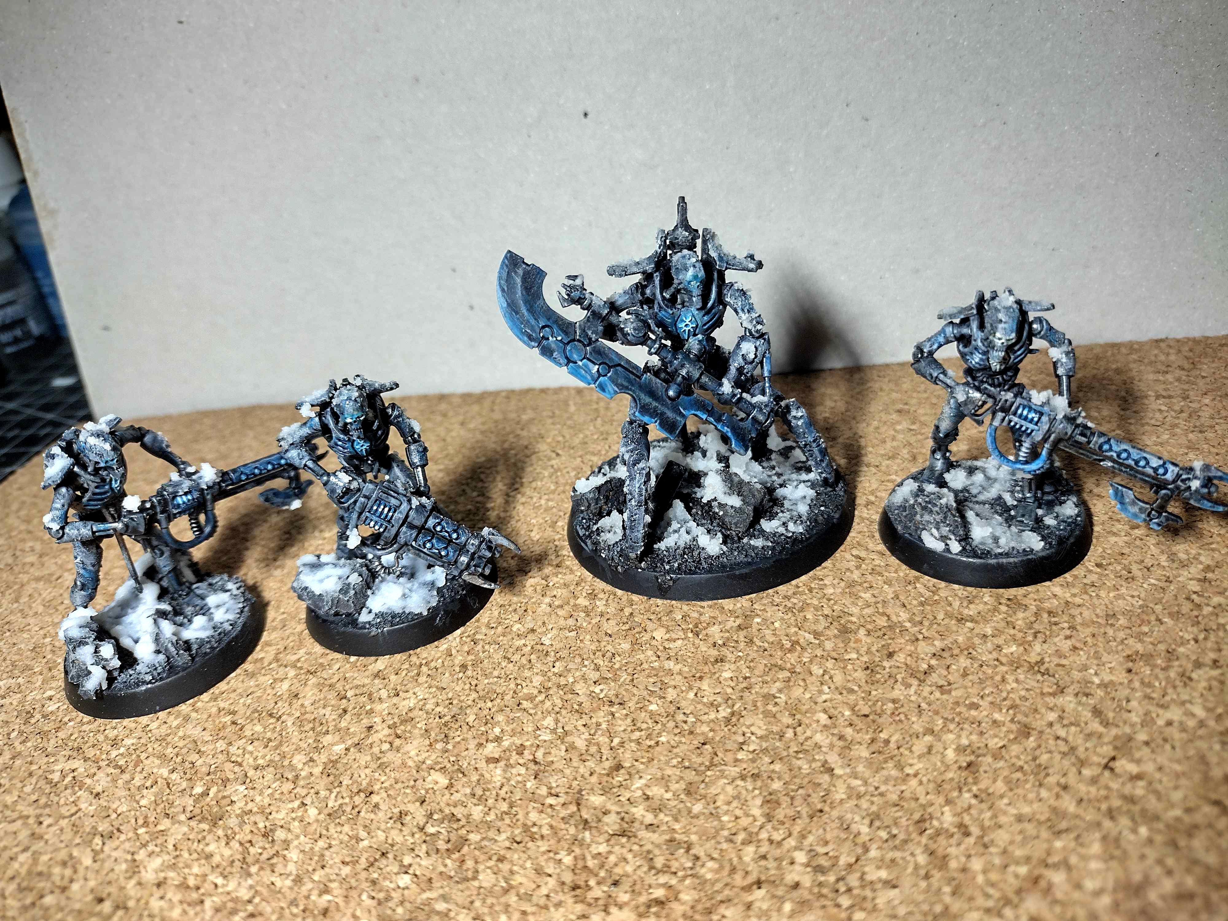 Frost, Ice, Necron Warrior, Necrons, Skorpekh Destroyer, Snow
