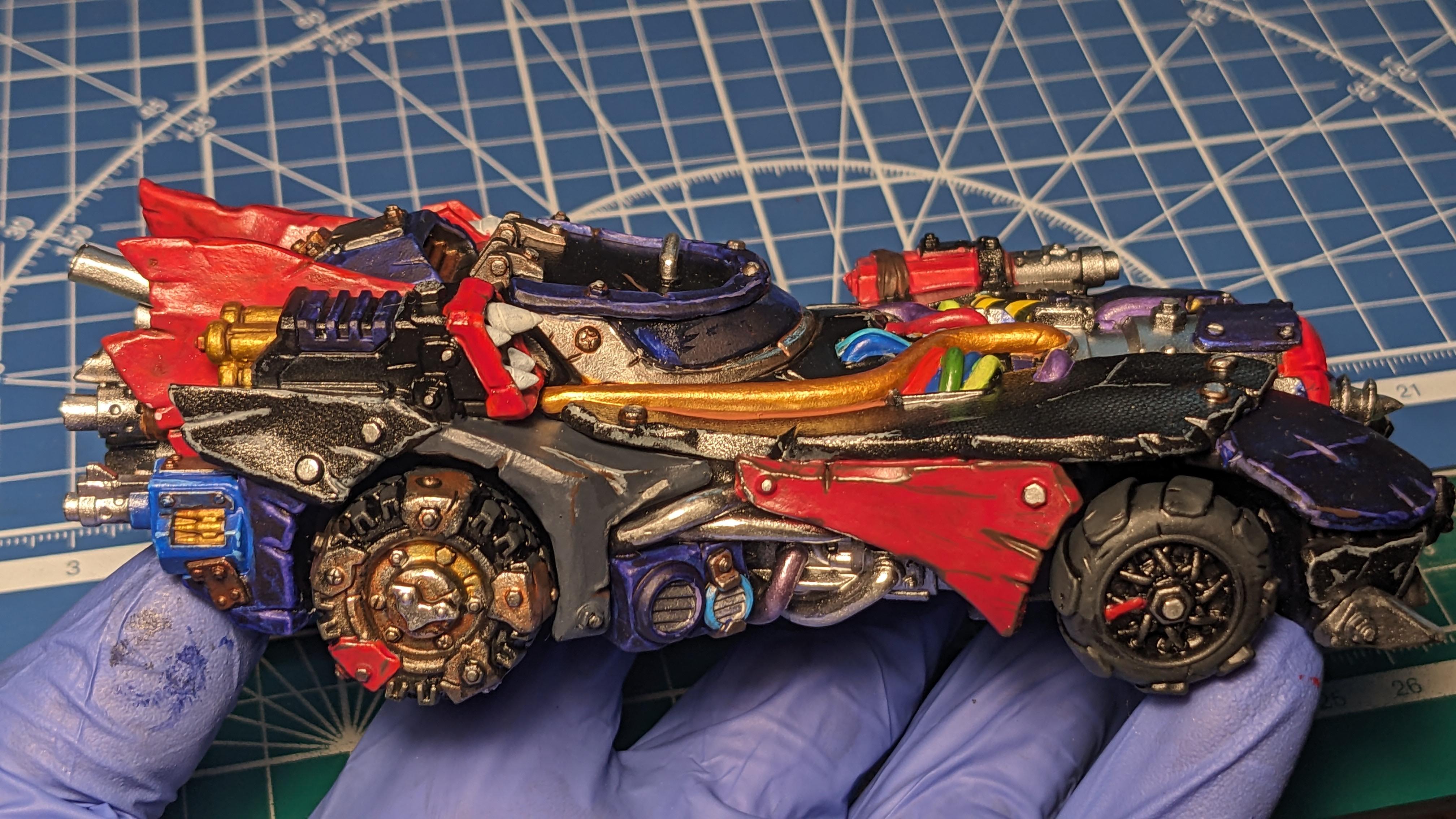 Batmobile, Carbon, Megatrakk Scrapjet, Orcs, Orks, Puppetswar Miniatures, Speed Freeks, Warhammer 40,000